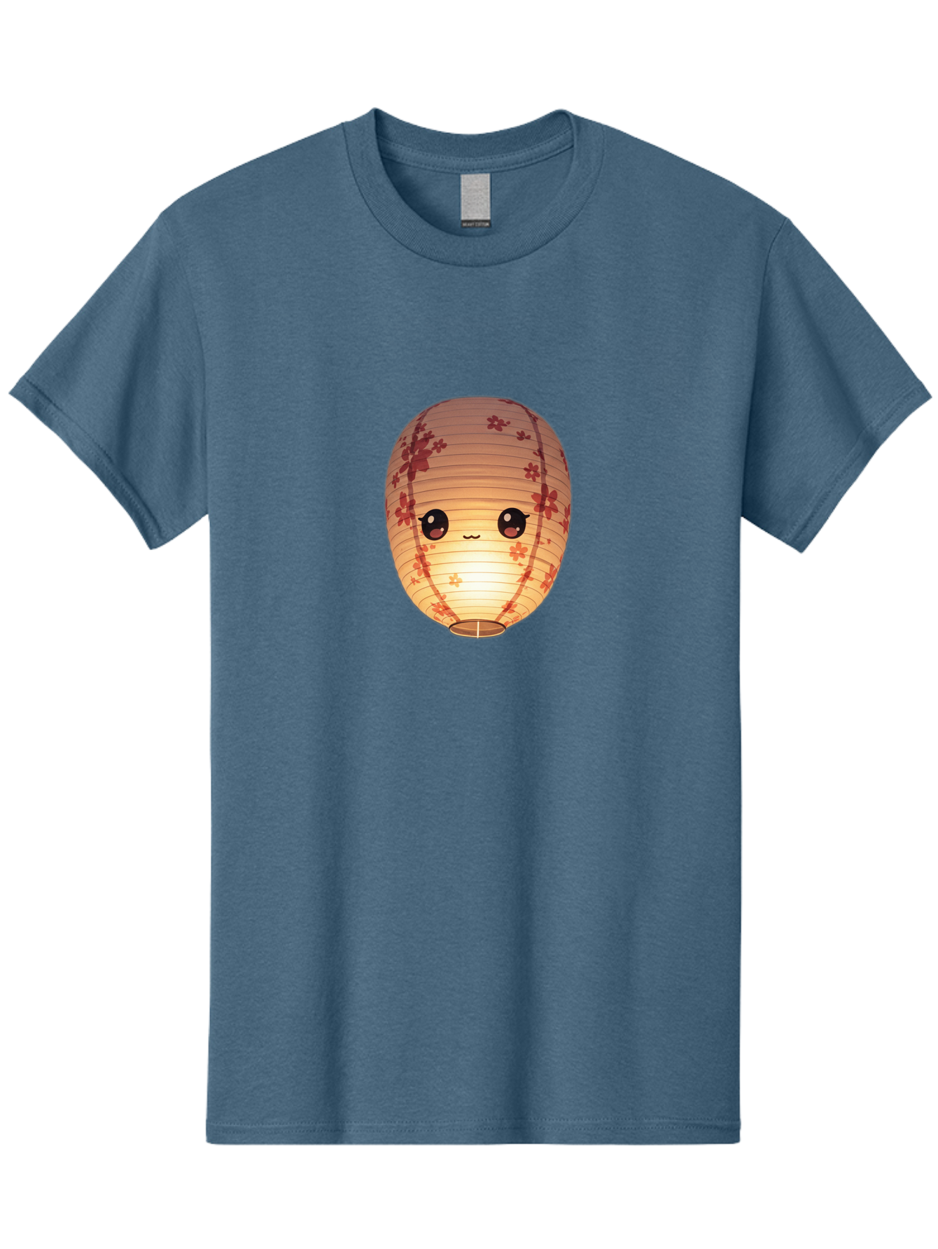Paper-Lantern-1 Men'S Graphic Tee, 100% Cotton, Comfortable Casual Summer Wear, Machine Washable, Kawaii Paper Lantern, Red Flowers, Soft Lighting, Cute Emoji, Adorable Design, Lantern Art, Japanese Culture, Festive Decor Bad401