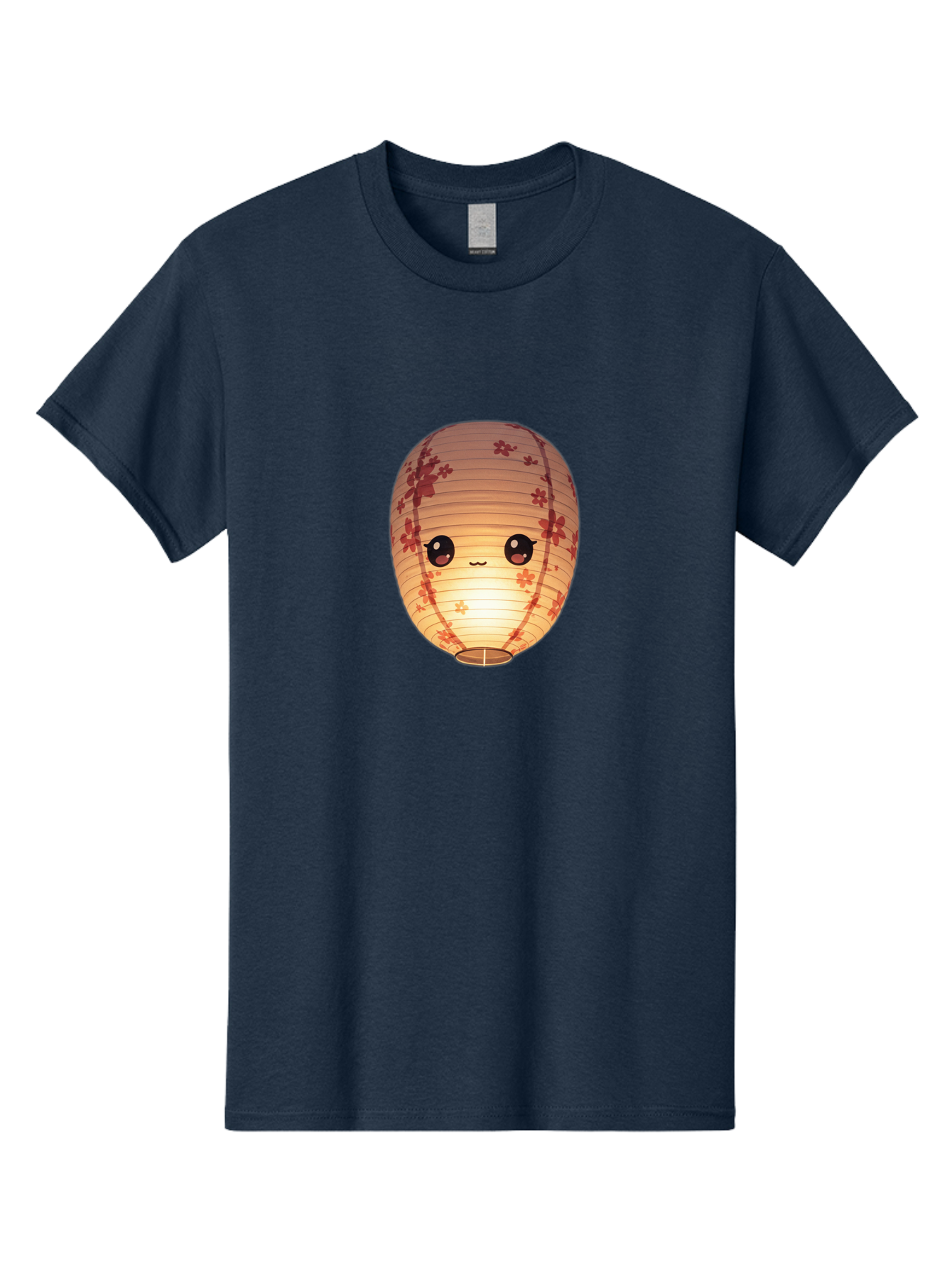 Paper-Lantern-1 Men'S Graphic Tee, 100% Cotton, Comfortable Casual Summer Wear, Machine Washable, Kawaii Paper Lantern, Red Flowers, Soft Lighting, Cute Emoji, Adorable Design, Lantern Art, Japanese Culture, Festive Decor Bad401
