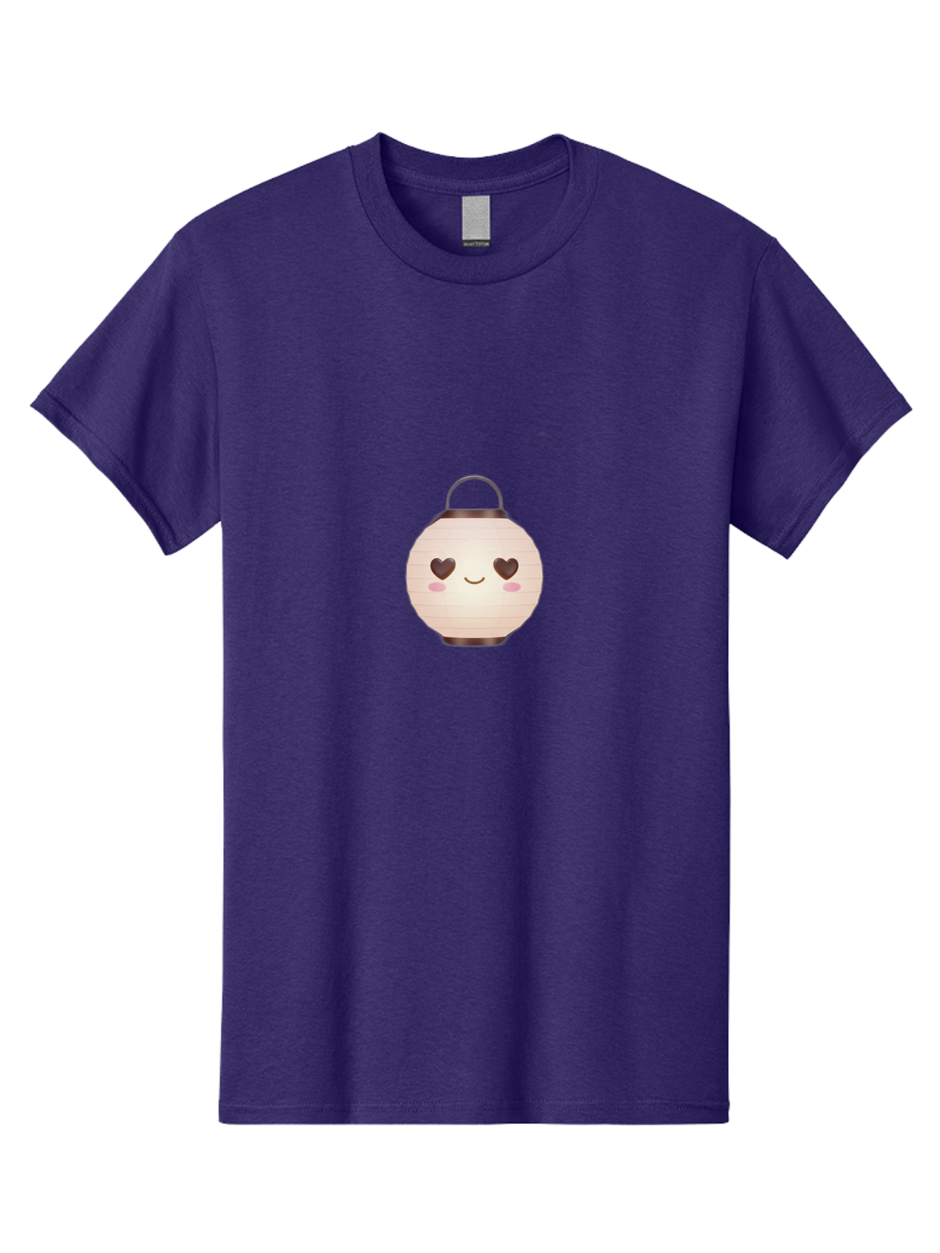Paper-Lantern Men'S Graphic Tee, 100% Cotton, Comfortable Casual Summer Wear, Machine Washable, Paper Lantern With Heart-Shaped Eyes, Cartoon Style, Cute Expression, Pink Cheeks, Smiling Face, Kawaii Design, Love Symbol, Lantern Character Bad406