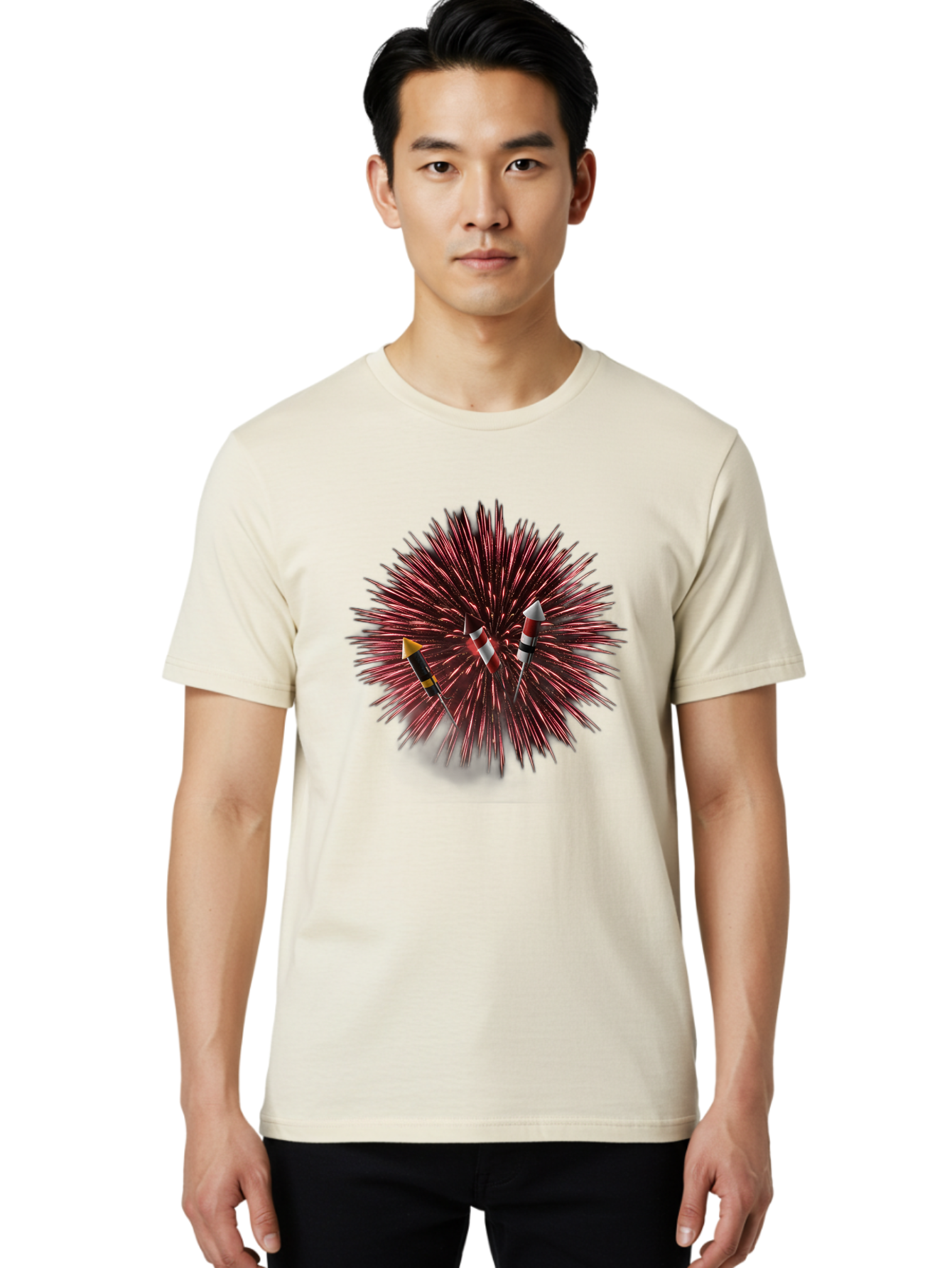 Party-Poppers Men'S Graphic Tee, 100% Cotton, Comfortable Casual Summer Wear, Machine Washable, Porcupine With Quills, 3 Arrows Stuck, Wildlife, Animal Defense, Prickly Creature, Hunting Scene, Wildlife Photography, Quill Attack Bad407
