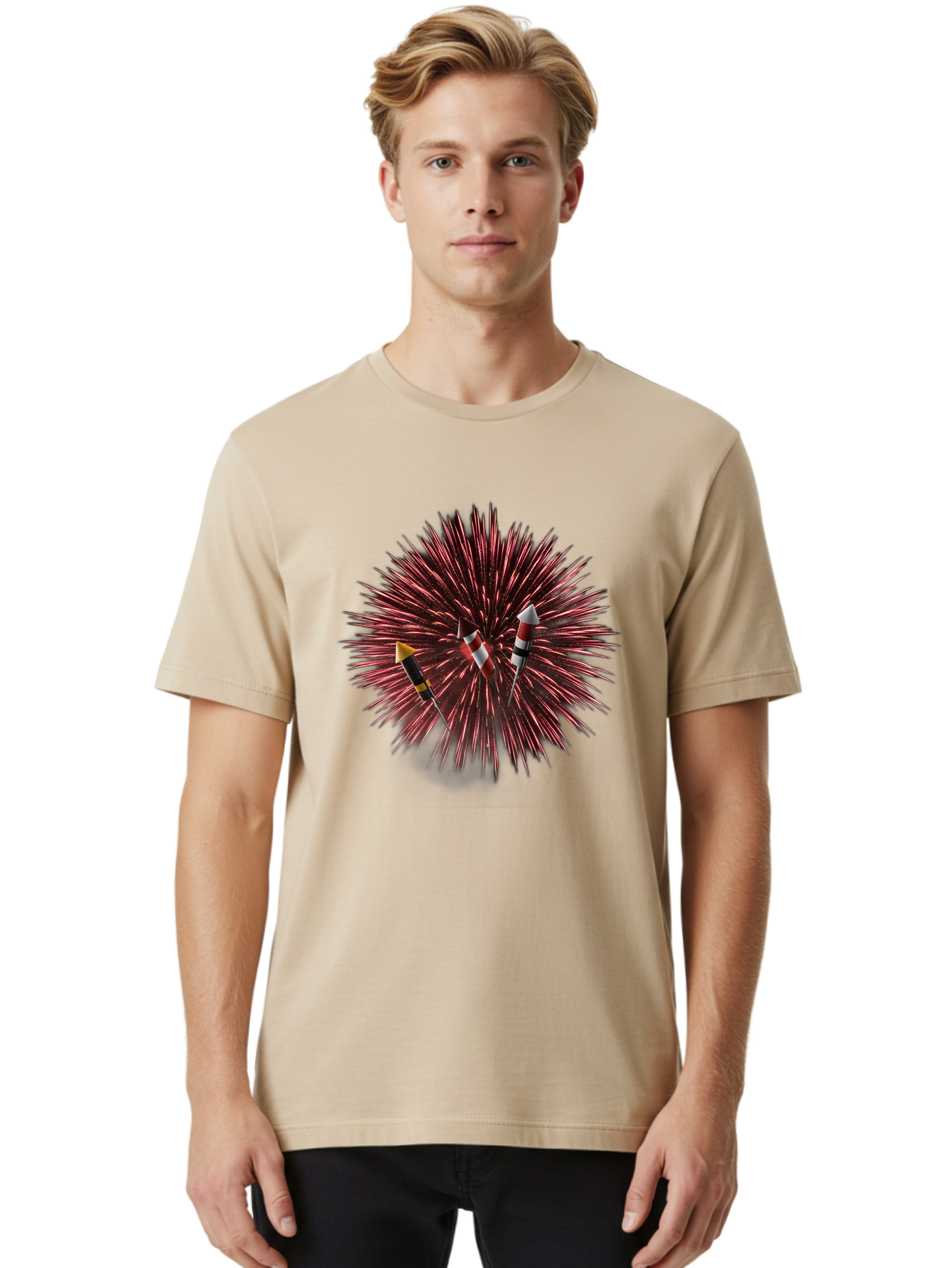 Party-Poppers Men'S Graphic Tee, 100% Cotton, Comfortable Casual Summer Wear, Machine Washable, Porcupine With Quills, 3 Arrows Stuck, Wildlife, Animal Defense, Prickly Creature, Hunting Scene, Wildlife Photography, Quill Attack Bad407