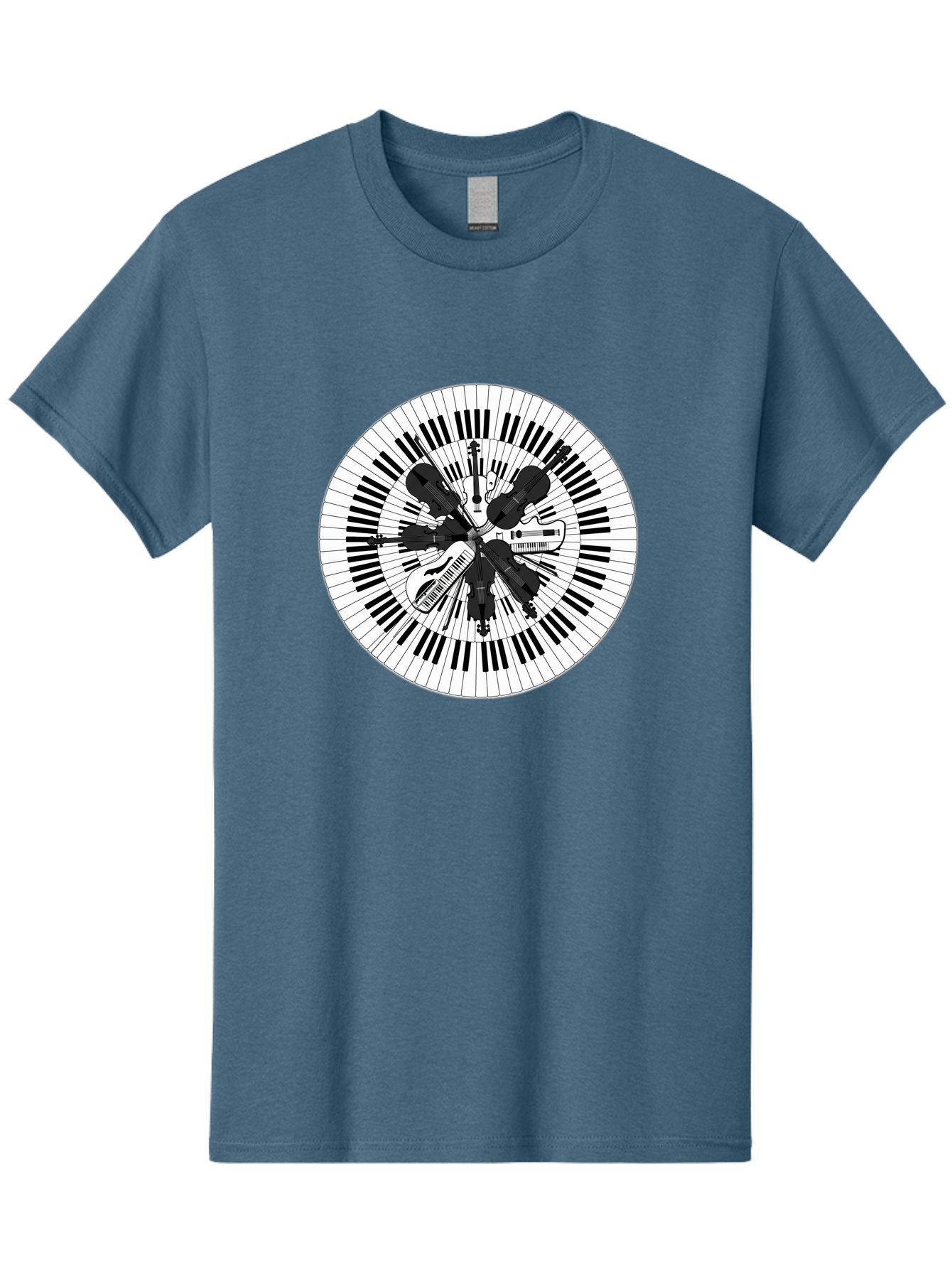 Piano-Keys-Music-Instruments Men'S Graphic Tee, 100% Cotton, Comfortable Casual Summer Wear, Machine Washable, Music Instruments, Musical Notes, Guitar, Microphone, Sound Equipment, Audio Technology, Music Production, Sound Waves, Bad413