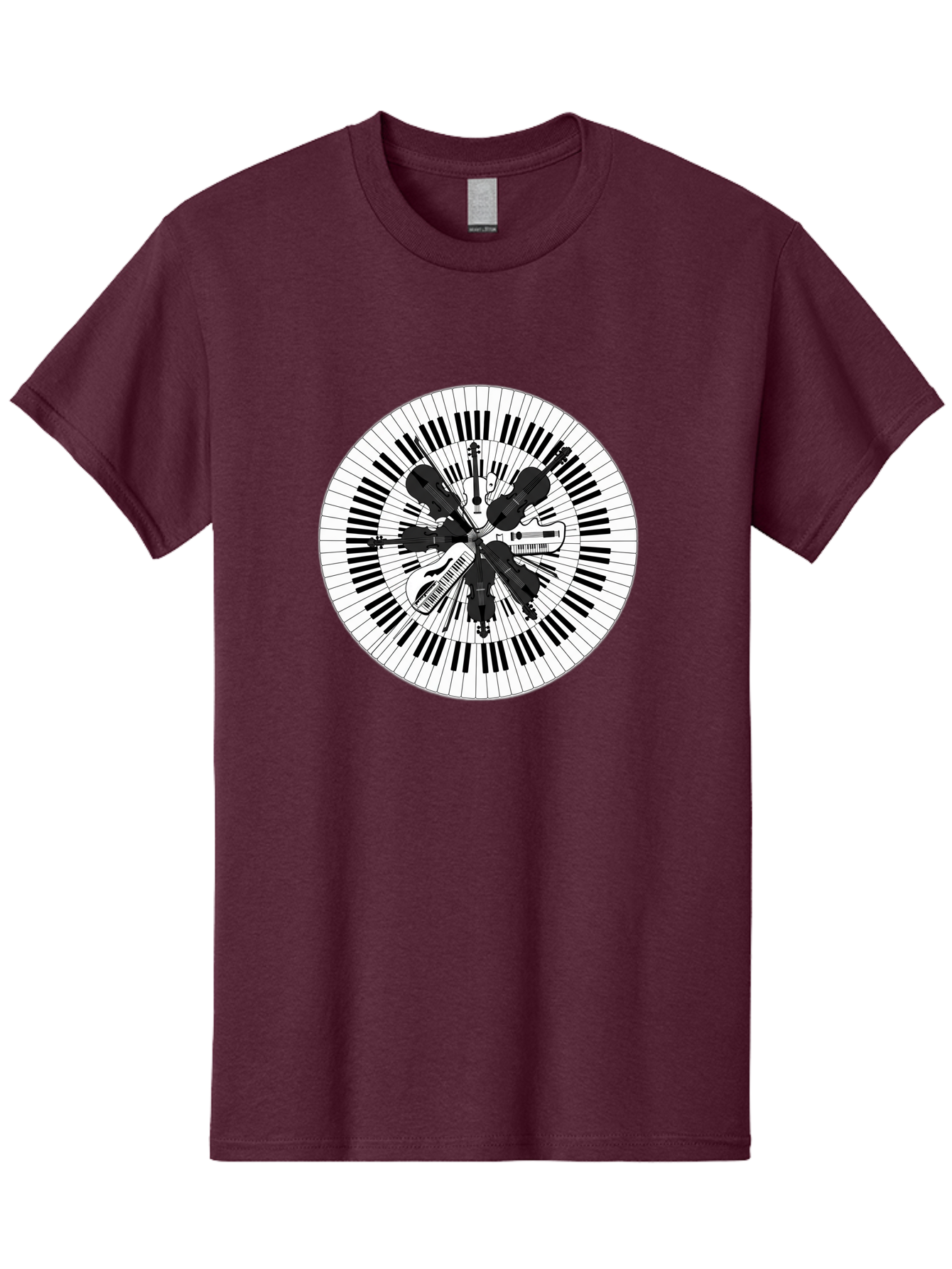 Piano-Keys-Music-Instruments Men'S Graphic Tee, 100% Cotton, Comfortable Casual Summer Wear, Machine Washable, Music Instruments, Musical Notes, Guitar, Microphone, Sound Equipment, Audio Technology, Music Production, Sound Waves, Bad413