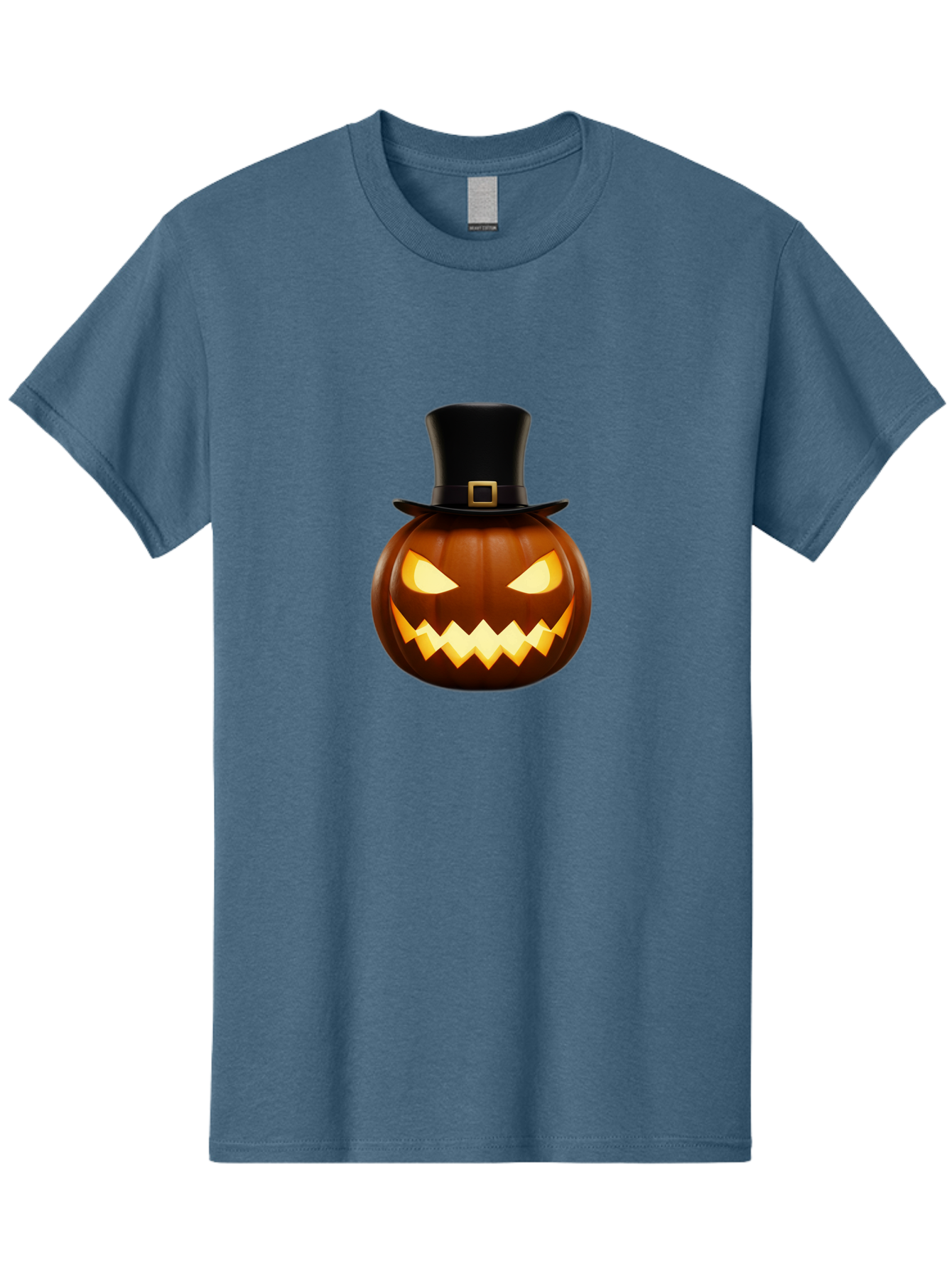 Pilgrim-Jack-O-Lantern Men'S Graphic Tee, 100% Cotton, Comfortable Casual Summer Wear, Machine Washable, Carved Pumpkin, Jack-O'-Lantern, Halloween Decorations, Spooky Atmosphere, Glowing Eyes, Pilgrim Hat, Autumnal Festivities, Bad414