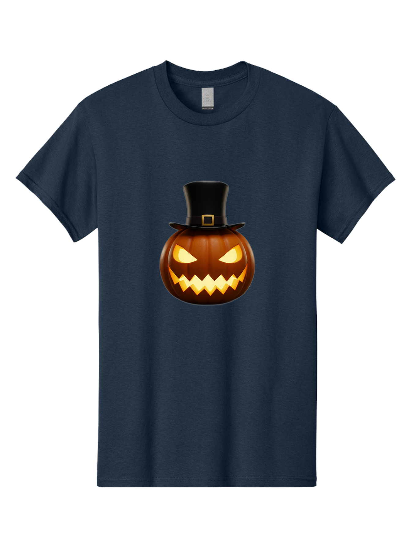 Pilgrim-Jack-O-Lantern Men'S Graphic Tee, 100% Cotton, Comfortable Casual Summer Wear, Machine Washable, Carved Pumpkin, Jack-O'-Lantern, Halloween Decorations, Spooky Atmosphere, Glowing Eyes, Pilgrim Hat, Autumnal Festivities, Bad414