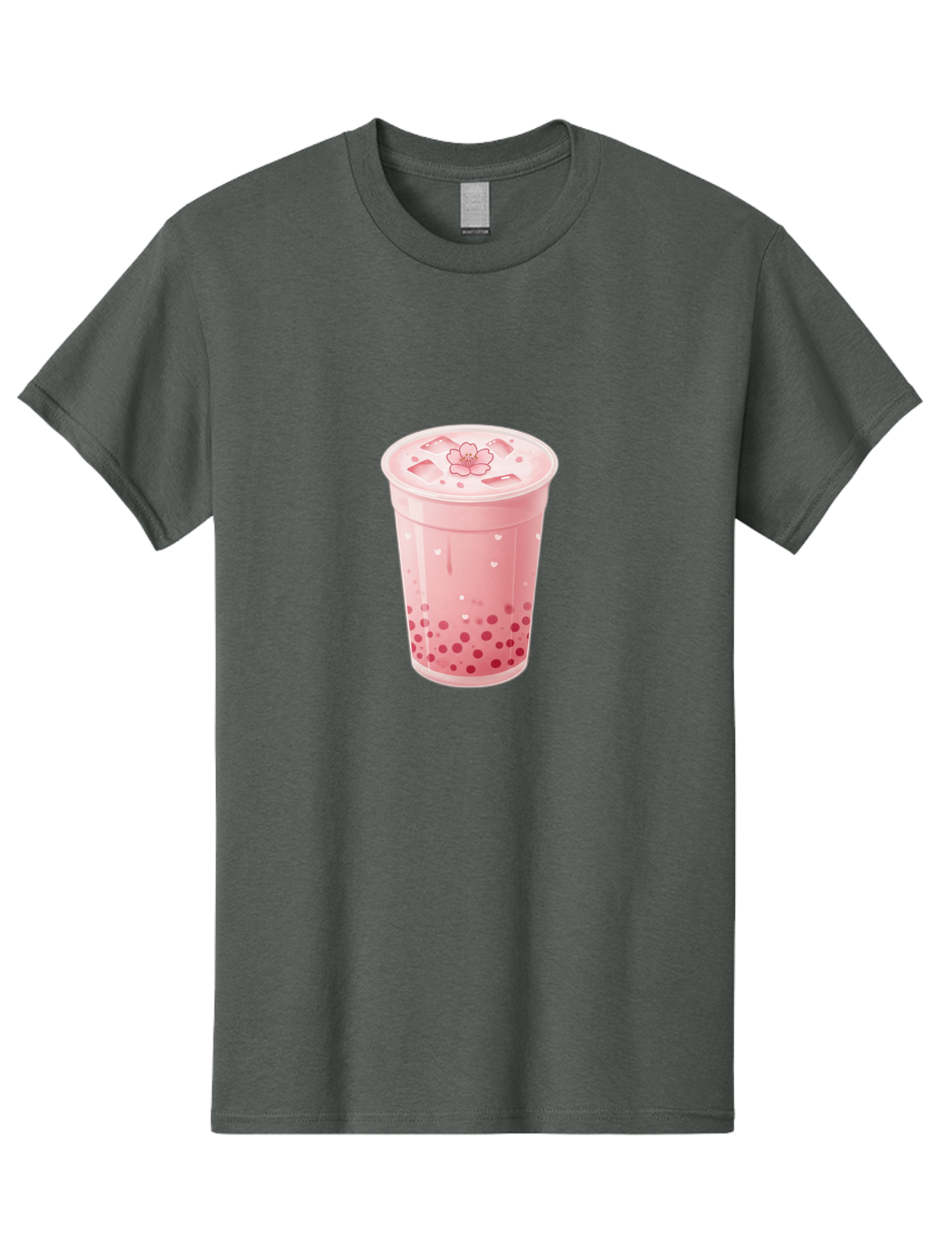 Pink-Boba-Tea-1 Men'S Graphic Tee, 100% Cotton, Comfortable Casual Summer Wear, Machine Washable, Boba Tea, Milk Tea, Bubble Tea, Pink Drink, Tapioca Pearls, Strawberry Tea, Tea With Boba, Boba Drink Bad424
