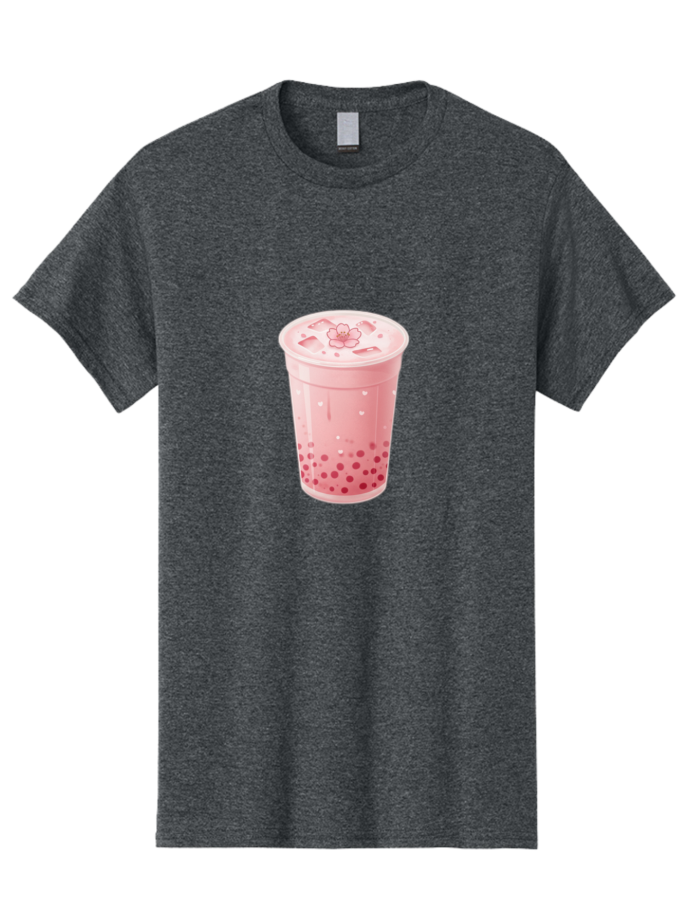Pink-Boba-Tea-1 Men'S Graphic Tee, 100% Cotton, Comfortable Casual Summer Wear, Machine Washable, Boba Tea, Milk Tea, Bubble Tea, Pink Drink, Tapioca Pearls, Strawberry Tea, Tea With Boba, Boba Drink Bad424