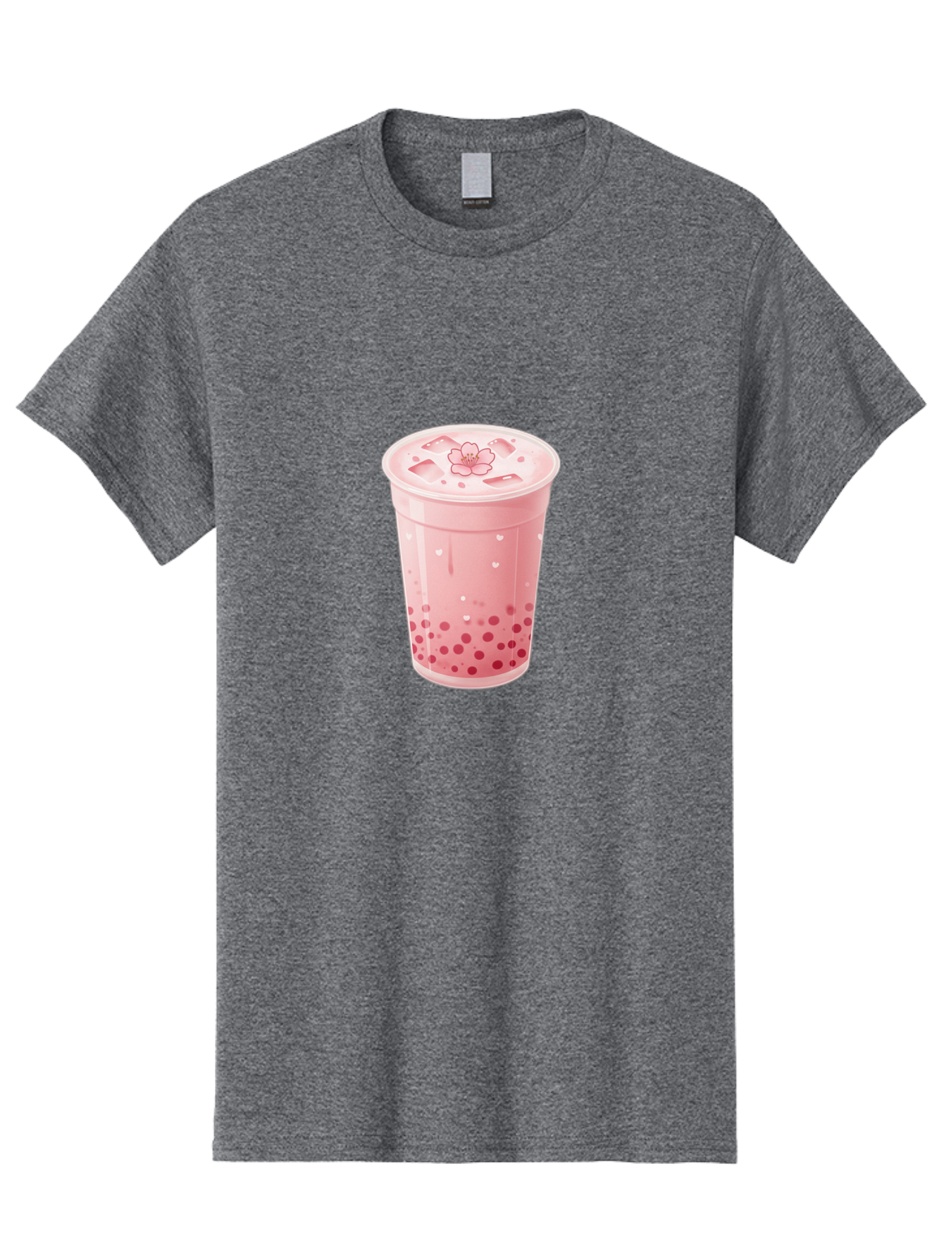 Pink-Boba-Tea-1 Men'S Graphic Tee, 100% Cotton, Comfortable Casual Summer Wear, Machine Washable, Boba Tea, Milk Tea, Bubble Tea, Pink Drink, Tapioca Pearls, Strawberry Tea, Tea With Boba, Boba Drink Bad424