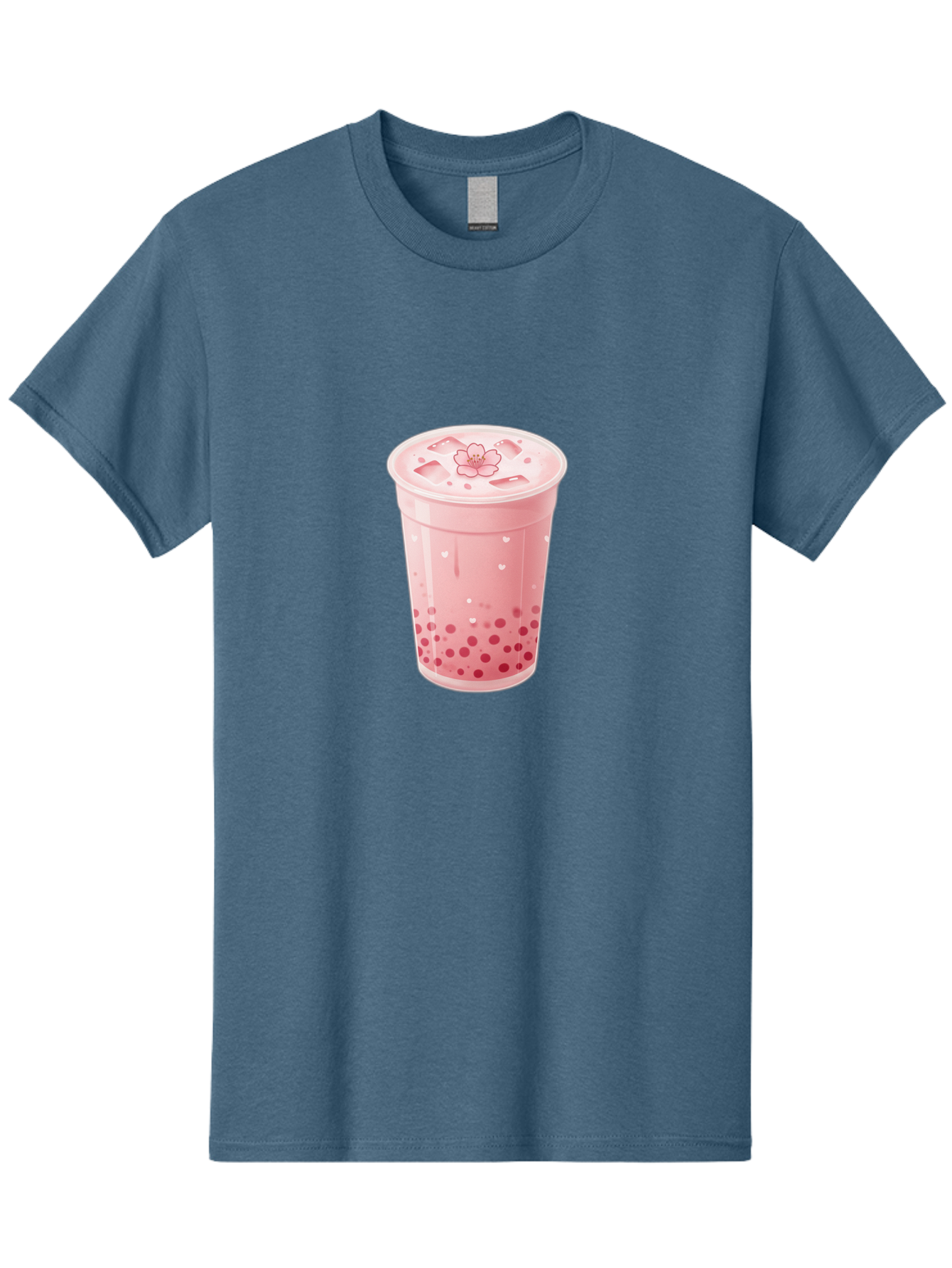 Pink-Boba-Tea-1 Men'S Graphic Tee, 100% Cotton, Comfortable Casual Summer Wear, Machine Washable, Boba Tea, Milk Tea, Bubble Tea, Pink Drink, Tapioca Pearls, Strawberry Tea, Tea With Boba, Boba Drink Bad424