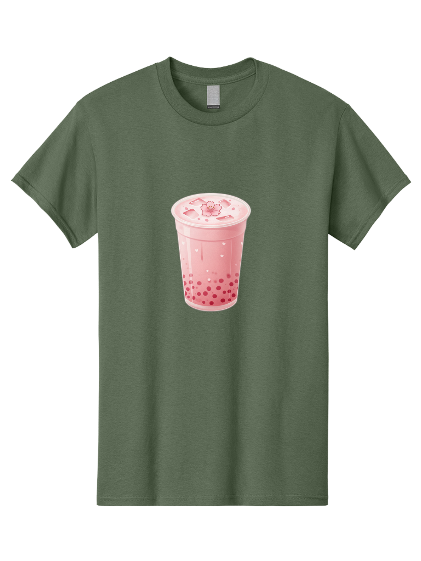 Pink-Boba-Tea-1 Men'S Graphic Tee, 100% Cotton, Comfortable Casual Summer Wear, Machine Washable, Boba Tea, Milk Tea, Bubble Tea, Pink Drink, Tapioca Pearls, Strawberry Tea, Tea With Boba, Boba Drink Bad424