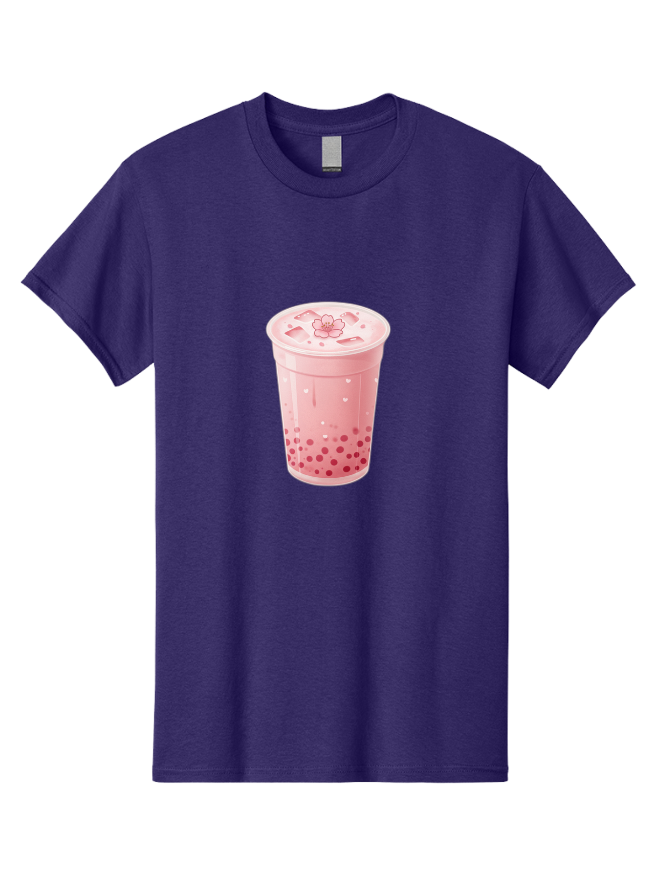 Pink-Boba-Tea-1 Men'S Graphic Tee, 100% Cotton, Comfortable Casual Summer Wear, Machine Washable, Boba Tea, Milk Tea, Bubble Tea, Pink Drink, Tapioca Pearls, Strawberry Tea, Tea With Boba, Boba Drink Bad424