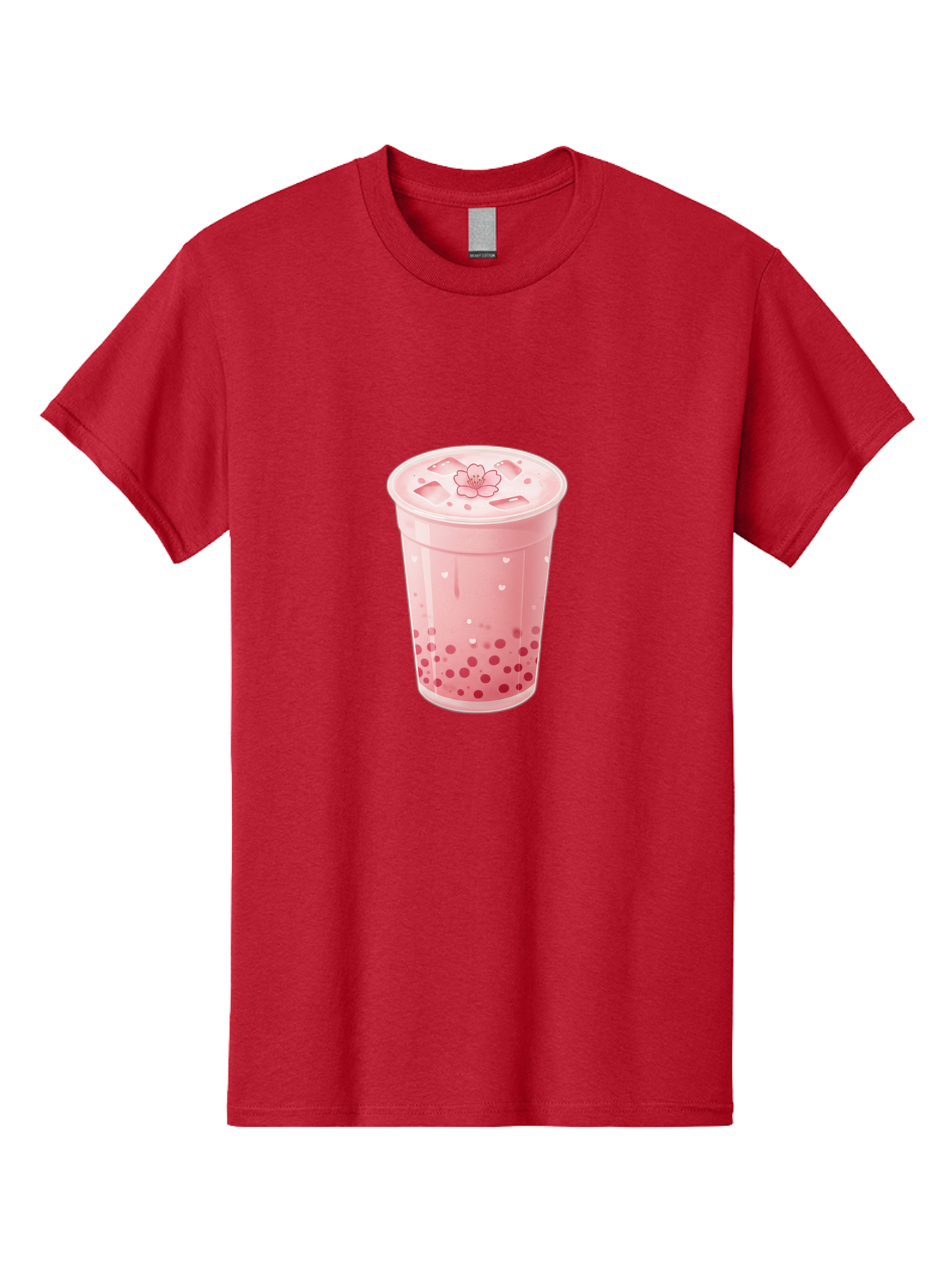Pink-Boba-Tea-1 Men'S Graphic Tee, 100% Cotton, Comfortable Casual Summer Wear, Machine Washable, Boba Tea, Milk Tea, Bubble Tea, Pink Drink, Tapioca Pearls, Strawberry Tea, Tea With Boba, Boba Drink Bad424