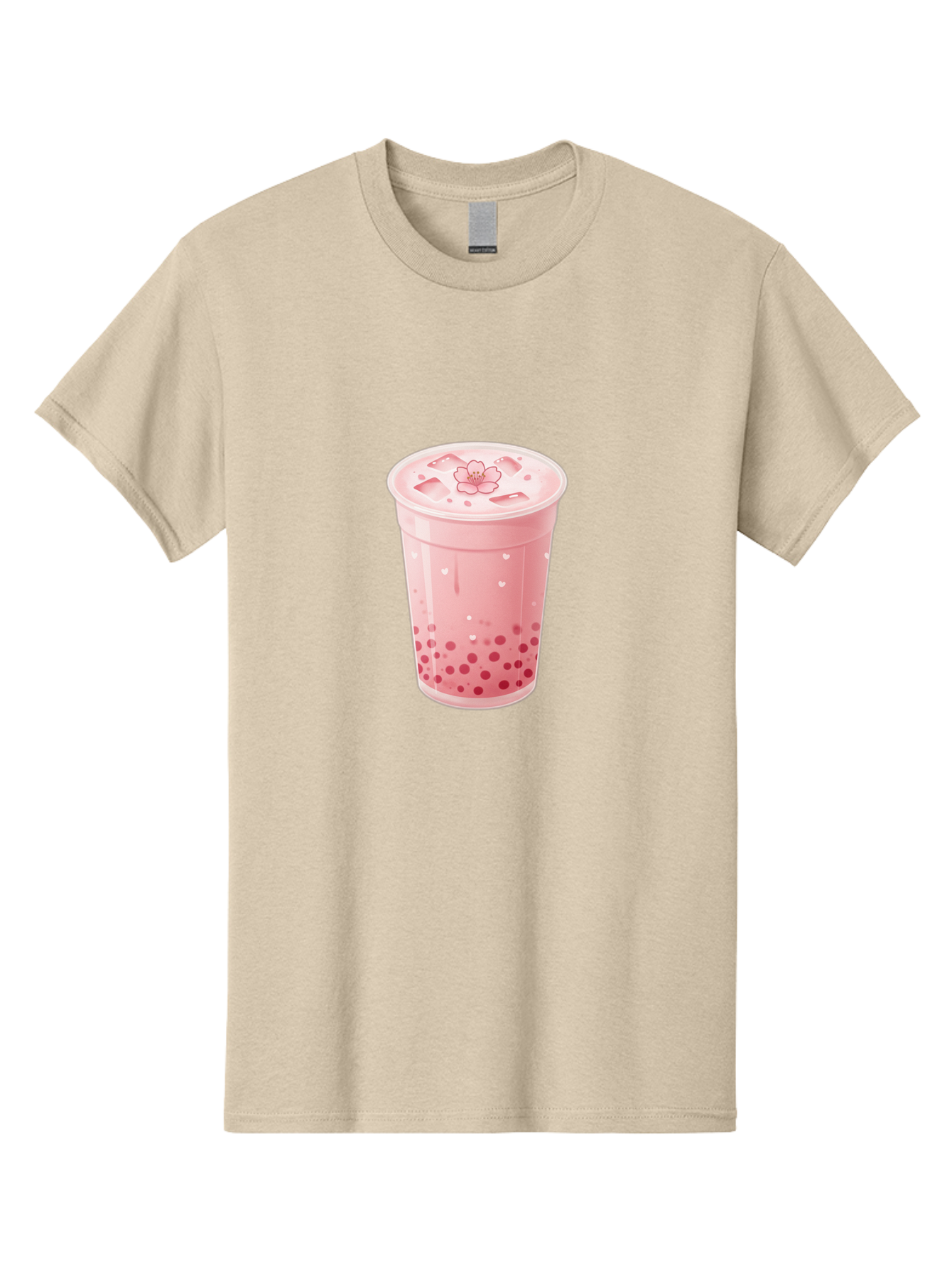 Pink-Boba-Tea-1 Men'S Graphic Tee, 100% Cotton, Comfortable Casual Summer Wear, Machine Washable, Boba Tea, Milk Tea, Bubble Tea, Pink Drink, Tapioca Pearls, Strawberry Tea, Tea With Boba, Boba Drink Bad424