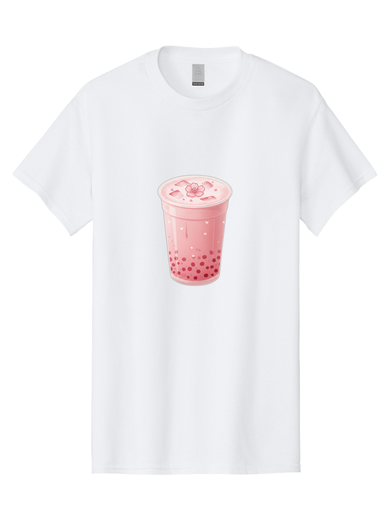 Pink-Boba-Tea-1 Men'S Graphic Tee, 100% Cotton, Comfortable Casual Summer Wear, Machine Washable, Boba Tea, Milk Tea, Bubble Tea, Pink Drink, Tapioca Pearls, Strawberry Tea, Tea With Boba, Boba Drink Bad424