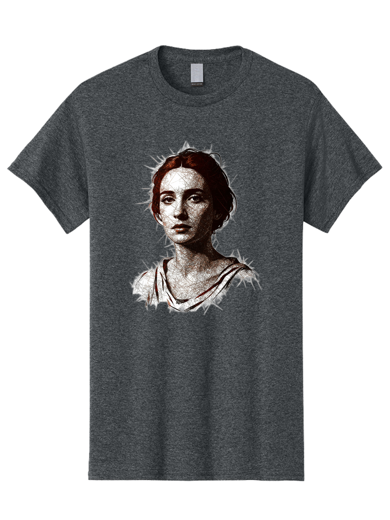 Portrait-Of-Sappho Men'S Graphic Tee, 100% Cotton, Comfortable Casual Summer Wear, Machine Washable, Portrait Of A Poet, Ancient Greek Literature, Female Author, Classical Art, Artistic Expression, Literary Figure, Historical Personality, Bad451
