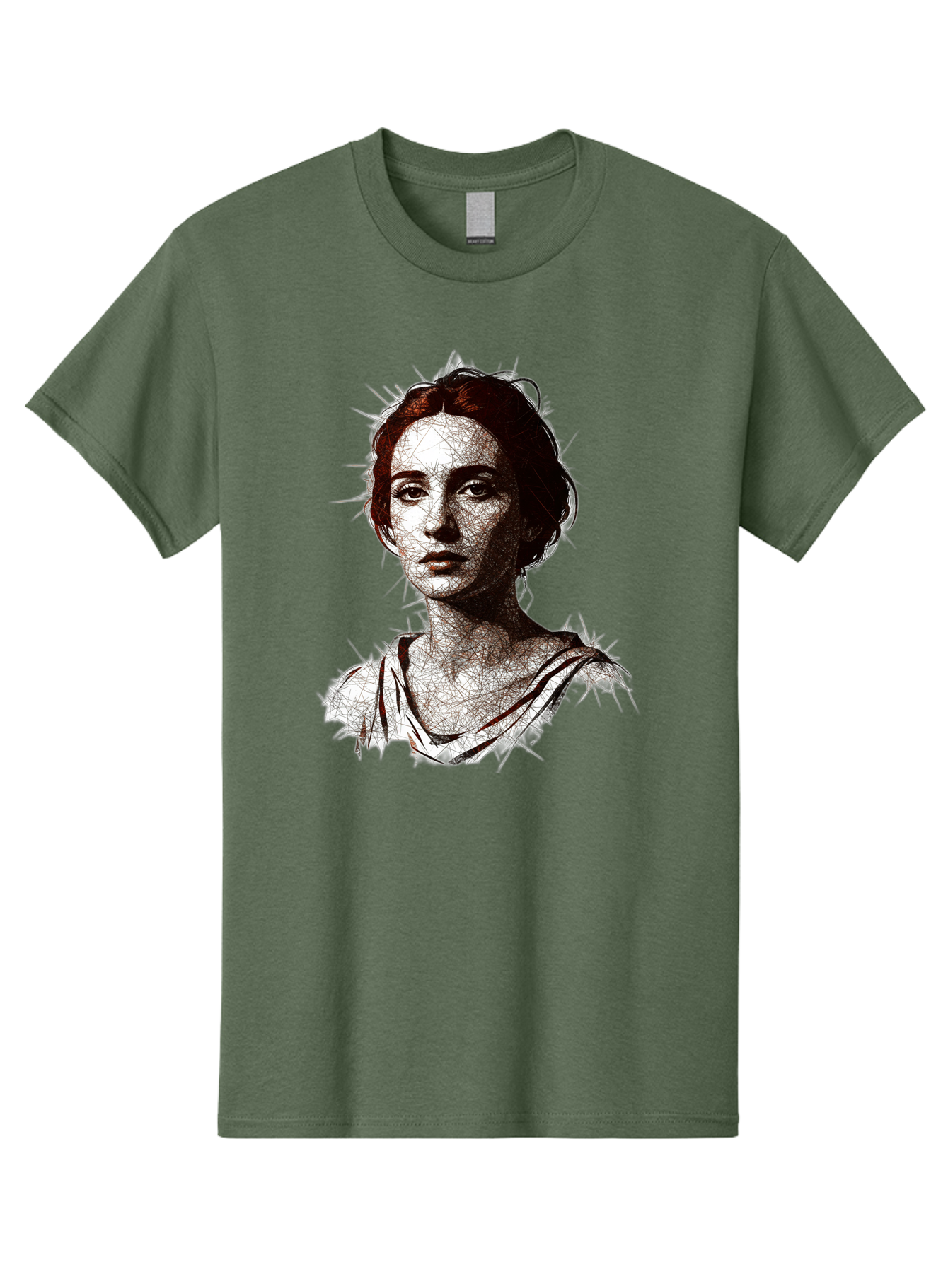 Portrait-Of-Sappho Men'S Graphic Tee, 100% Cotton, Comfortable Casual Summer Wear, Machine Washable, Portrait Of A Poet, Ancient Greek Literature, Female Author, Classical Art, Artistic Expression, Literary Figure, Historical Personality, Bad451