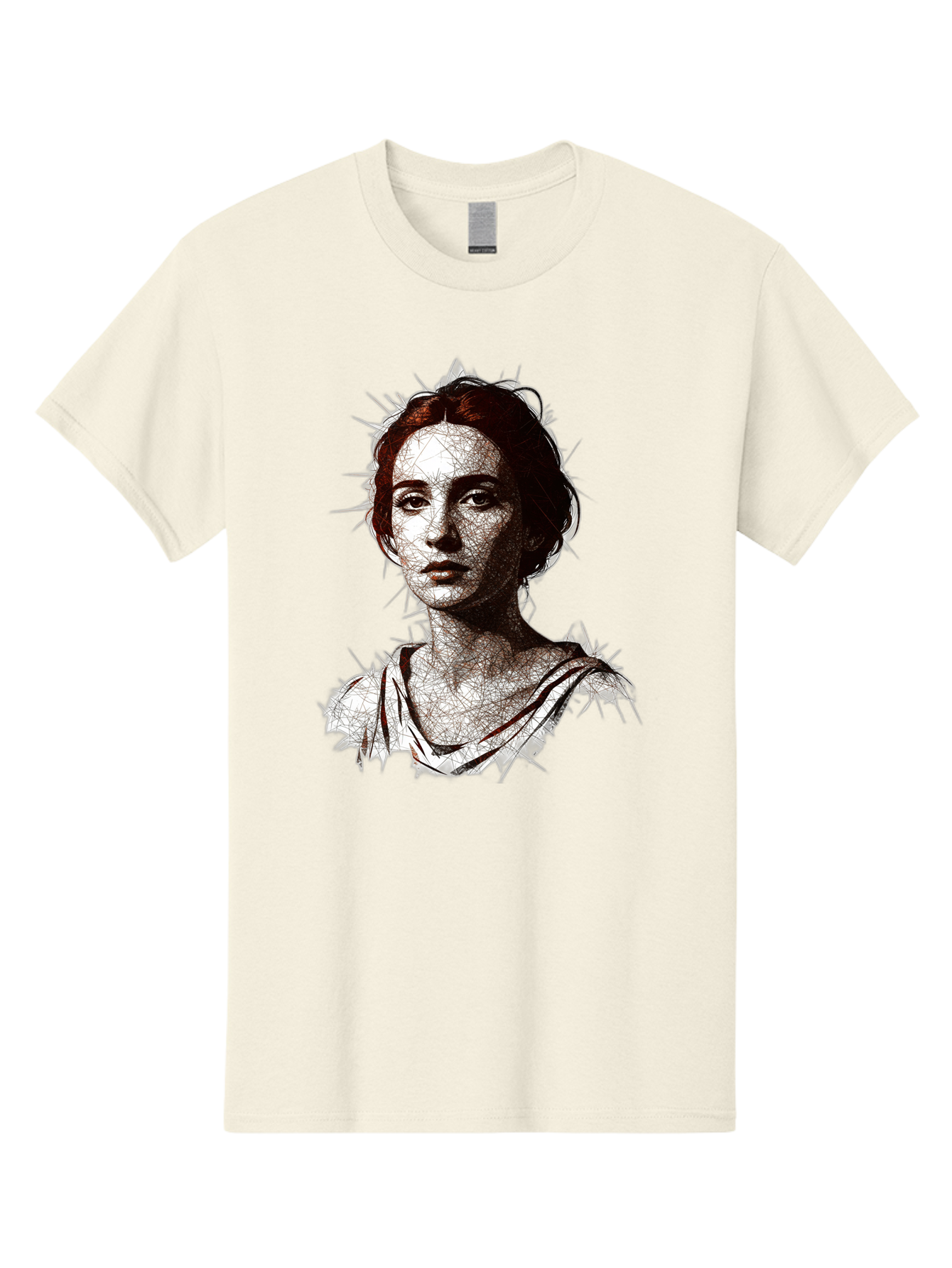 Portrait-Of-Sappho Men'S Graphic Tee, 100% Cotton, Comfortable Casual Summer Wear, Machine Washable, Portrait Of A Poet, Ancient Greek Literature, Female Author, Classical Art, Artistic Expression, Literary Figure, Historical Personality, Bad451