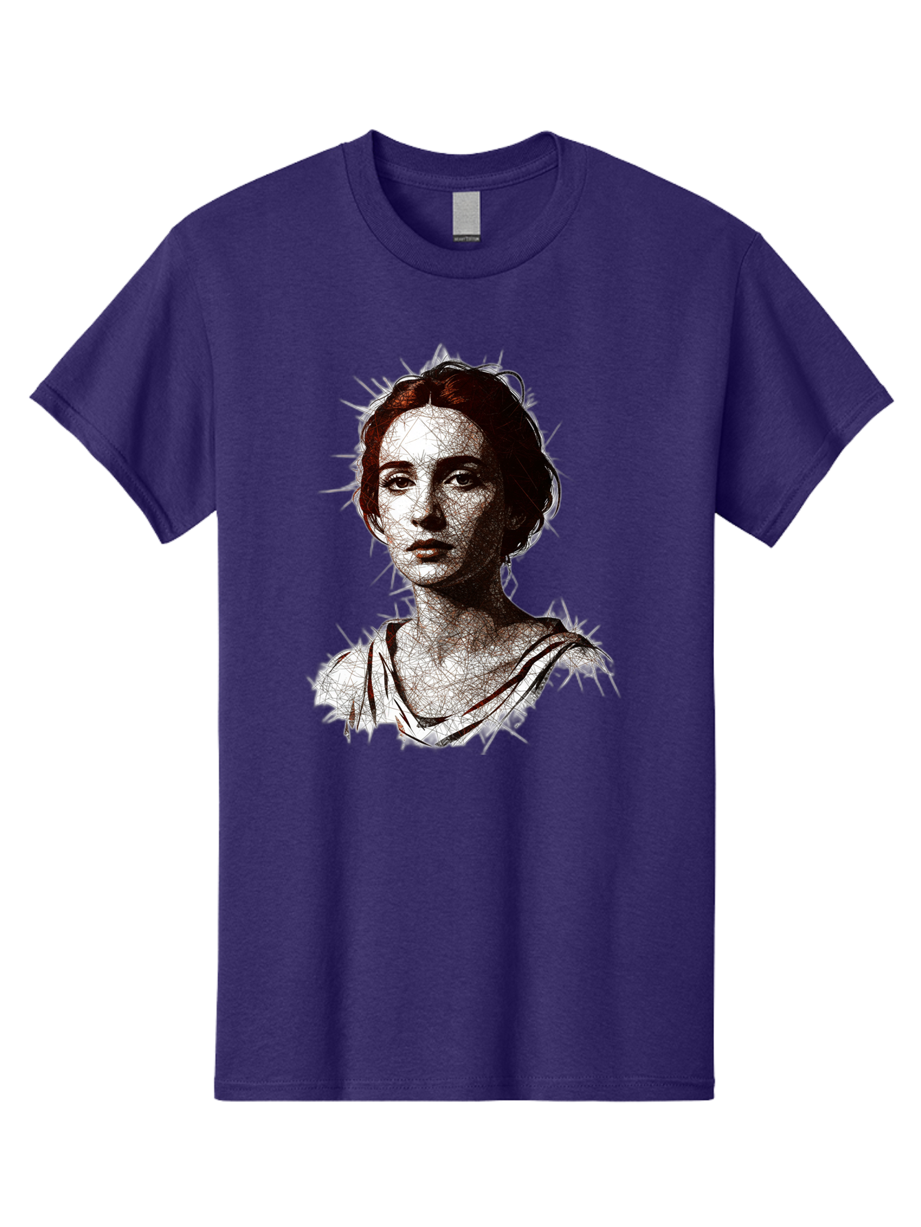 Portrait-Of-Sappho Men'S Graphic Tee, 100% Cotton, Comfortable Casual Summer Wear, Machine Washable, Portrait Of A Poet, Ancient Greek Literature, Female Author, Classical Art, Artistic Expression, Literary Figure, Historical Personality, Bad451
