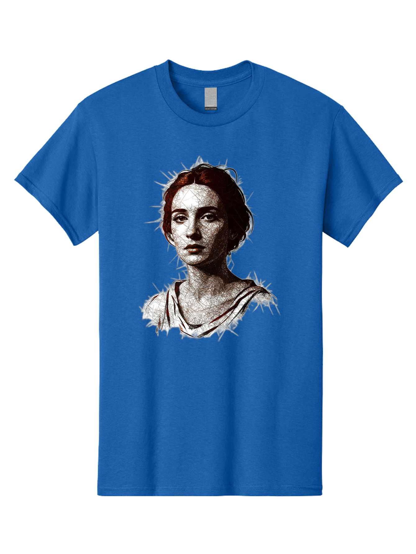 Portrait-Of-Sappho Men'S Graphic Tee, 100% Cotton, Comfortable Casual Summer Wear, Machine Washable, Portrait Of A Poet, Ancient Greek Literature, Female Author, Classical Art, Artistic Expression, Literary Figure, Historical Personality, Bad451