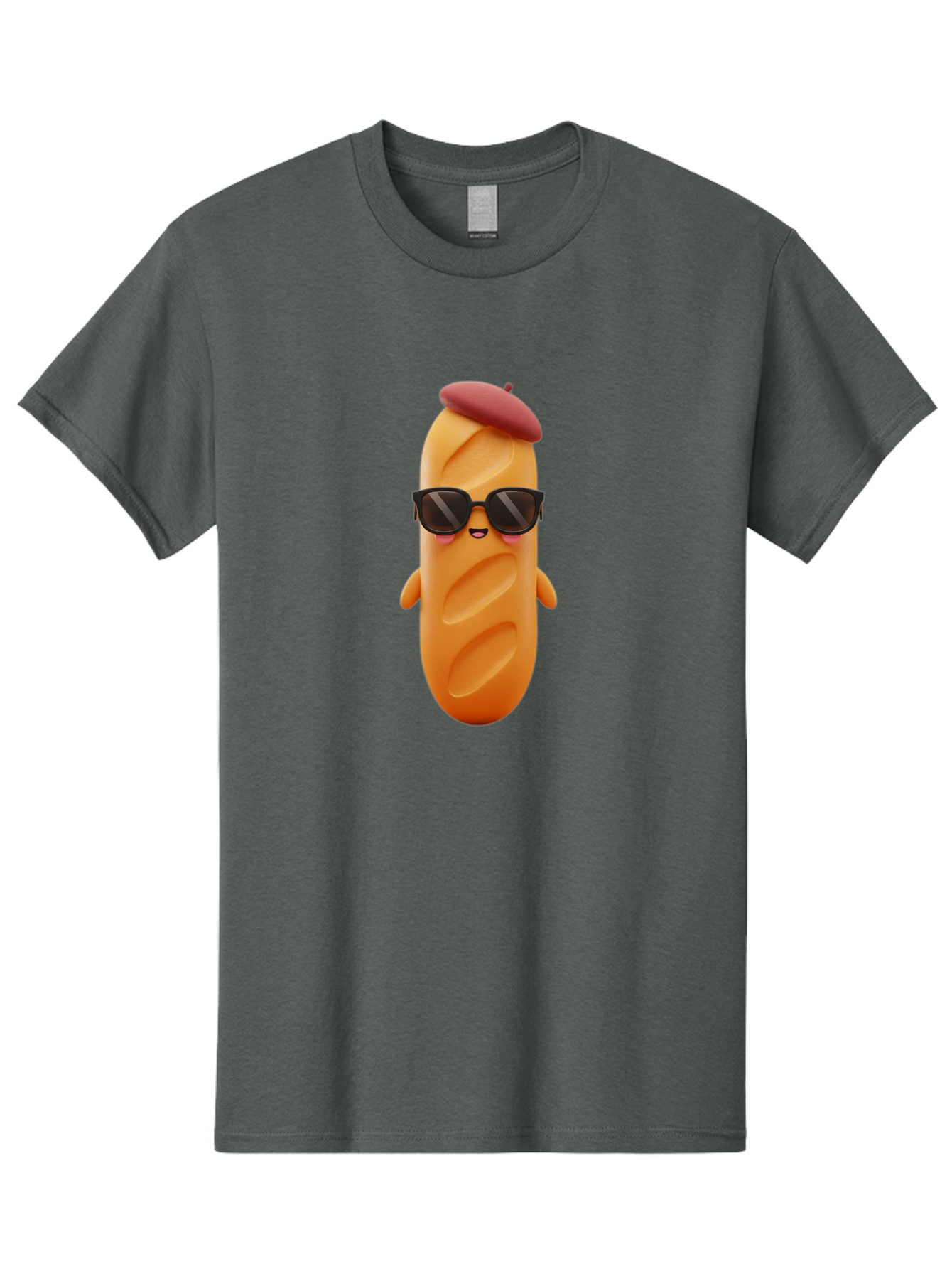 Potato-Character Men'S Graphic Tee, 100% Cotton, Comfortable Casual Summer Wear, Machine Washable, Sausage Character, Cartoon Sausage, 3D Sausage Illustration, Sausage Wearing Sunglasses, Beret On Sausage, Funny Food Character, Bad452