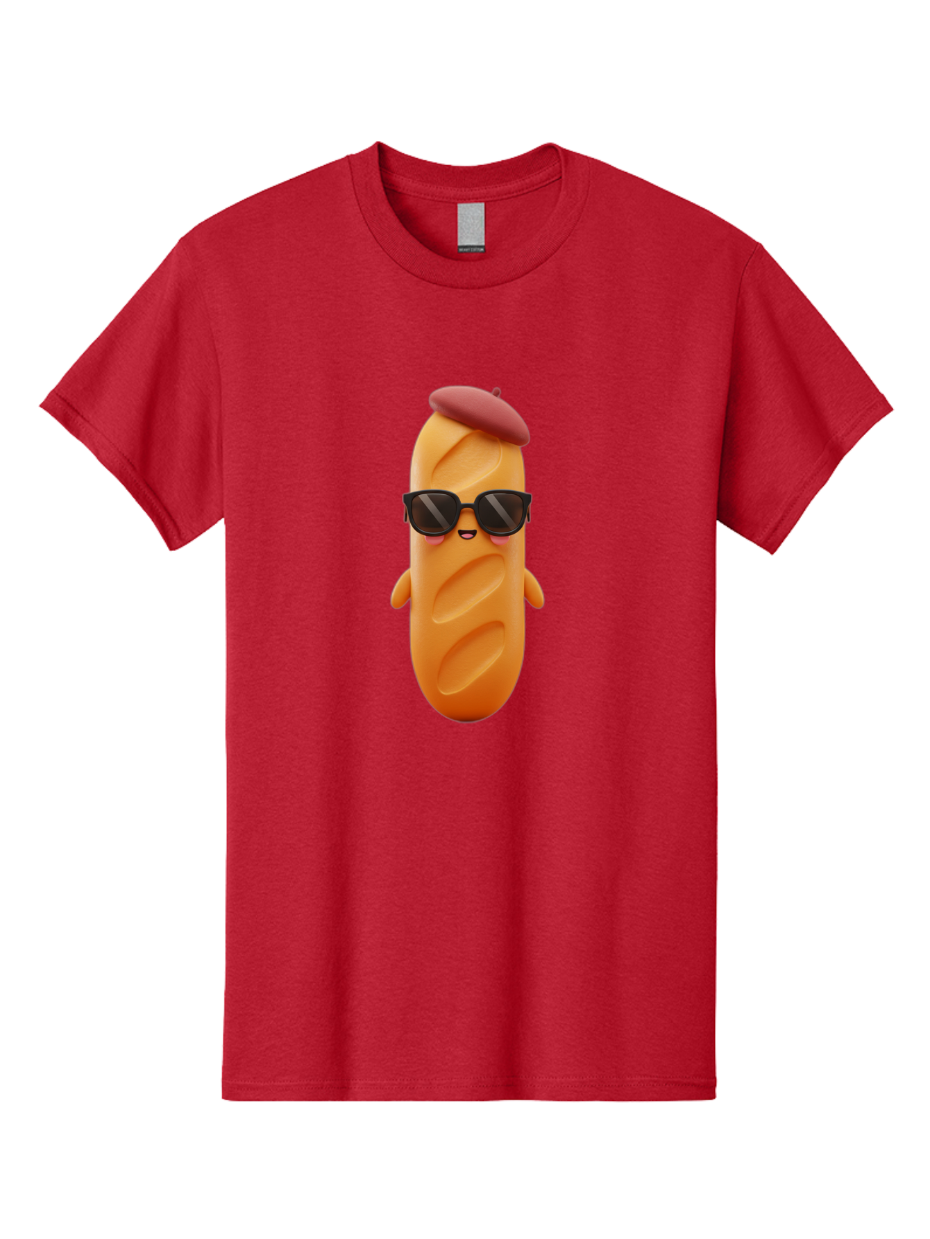 Potato-Character Men'S Graphic Tee, 100% Cotton, Comfortable Casual Summer Wear, Machine Washable, Sausage Character, Cartoon Sausage, 3D Sausage Illustration, Sausage Wearing Sunglasses, Beret On Sausage, Funny Food Character, Bad452