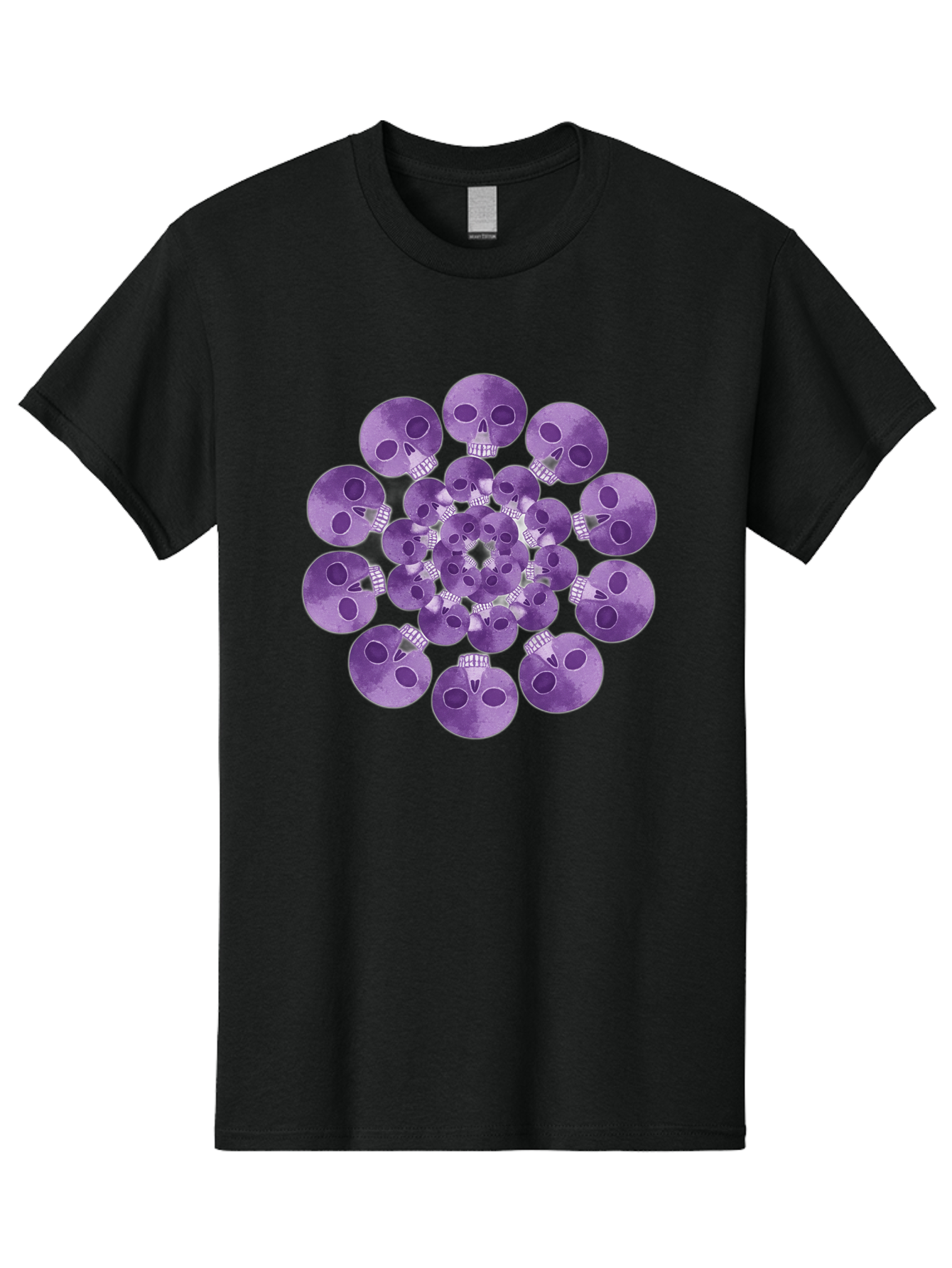 Purple-Skulls Men'S Graphic Tee, 100% Cotton, Comfortable Casual Summer Wear, Machine Washable, Cluster Of Purple Skulls, Skull Illustration, Gothic Art, Skull Design, Purple And White Colors, Skull Pattern, Dark Aesthetic, Grunge Style Bad466