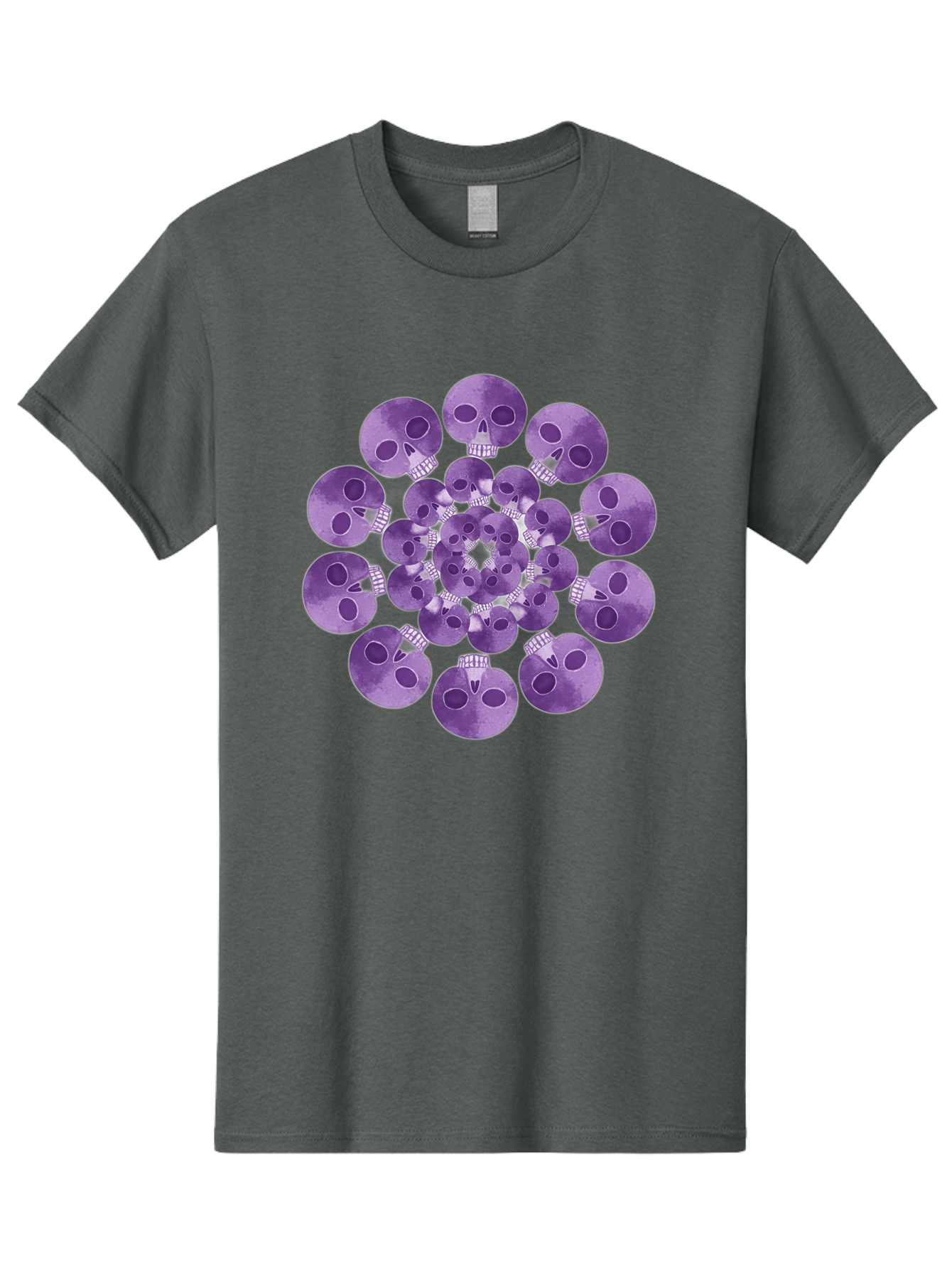 Purple-Skulls Men'S Graphic Tee, 100% Cotton, Comfortable Casual Summer Wear, Machine Washable, Cluster Of Purple Skulls, Skull Illustration, Gothic Art, Skull Design, Purple And White Colors, Skull Pattern, Dark Aesthetic, Grunge Style Bad466