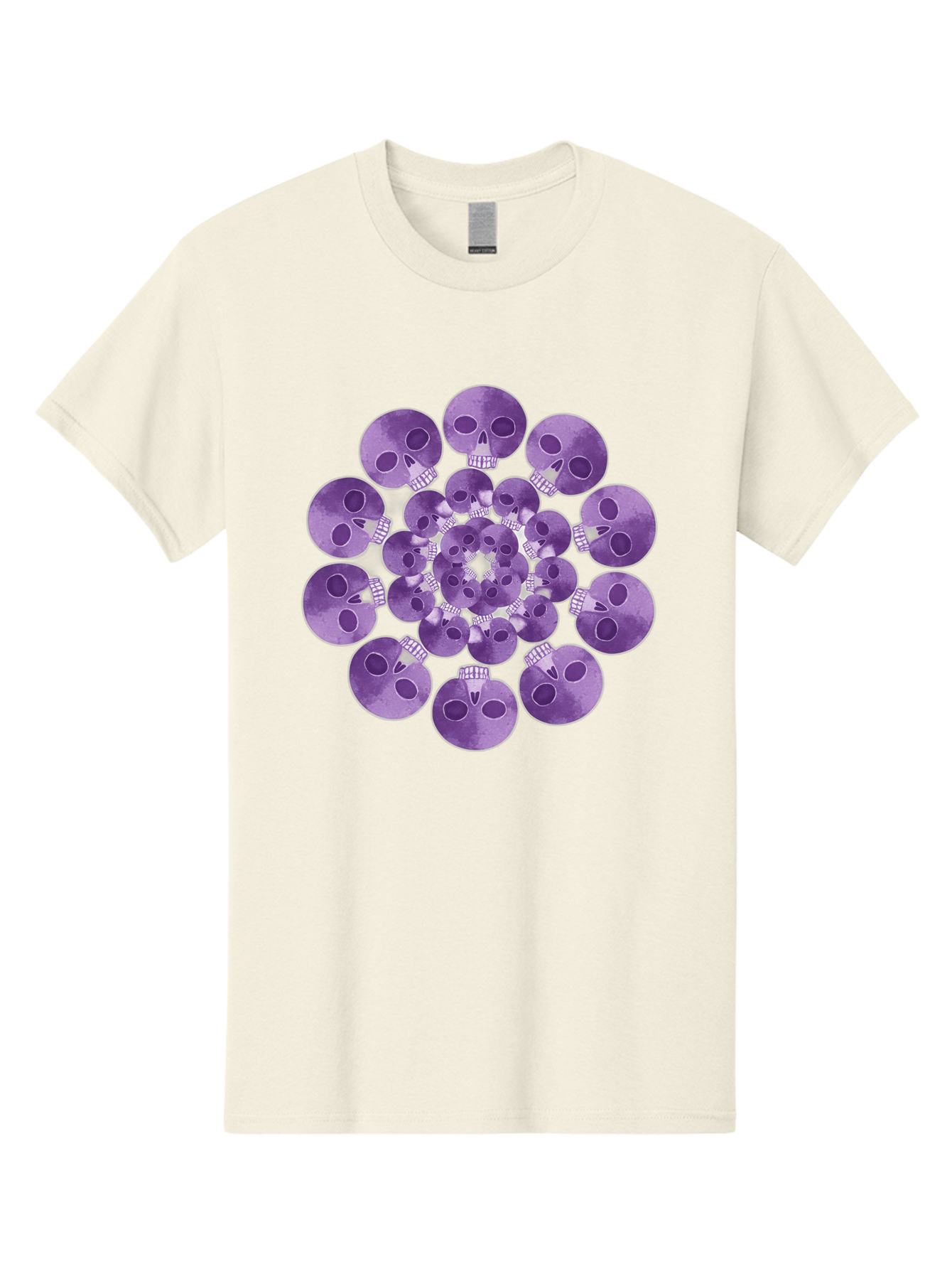 Purple-Skulls Men'S Graphic Tee, 100% Cotton, Comfortable Casual Summer Wear, Machine Washable, Cluster Of Purple Skulls, Skull Illustration, Gothic Art, Skull Design, Purple And White Colors, Skull Pattern, Dark Aesthetic, Grunge Style Bad466