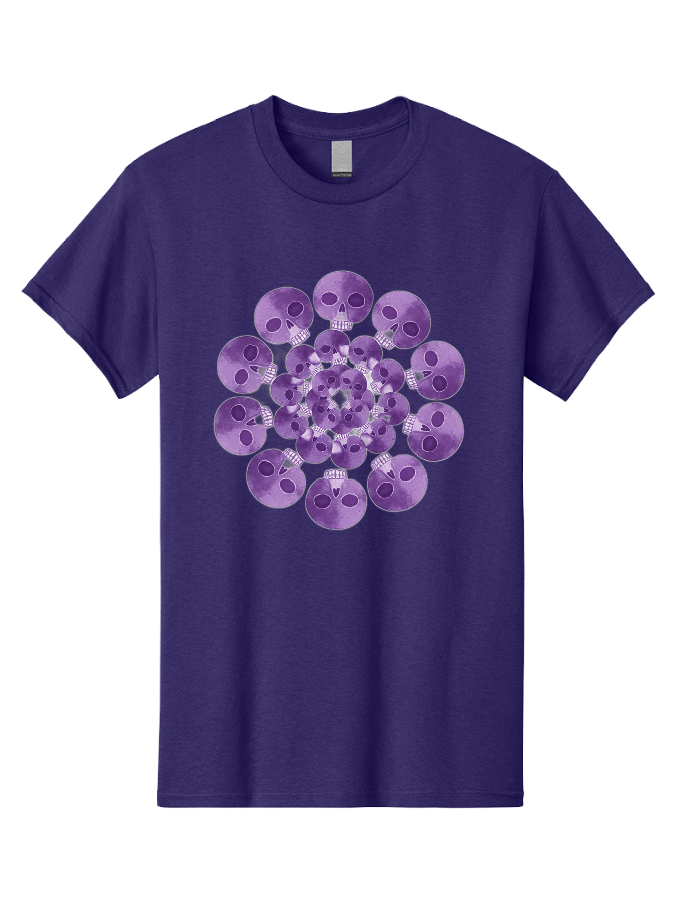 Purple-Skulls Men'S Graphic Tee, 100% Cotton, Comfortable Casual Summer Wear, Machine Washable, Cluster Of Purple Skulls, Skull Illustration, Gothic Art, Skull Design, Purple And White Colors, Skull Pattern, Dark Aesthetic, Grunge Style Bad466