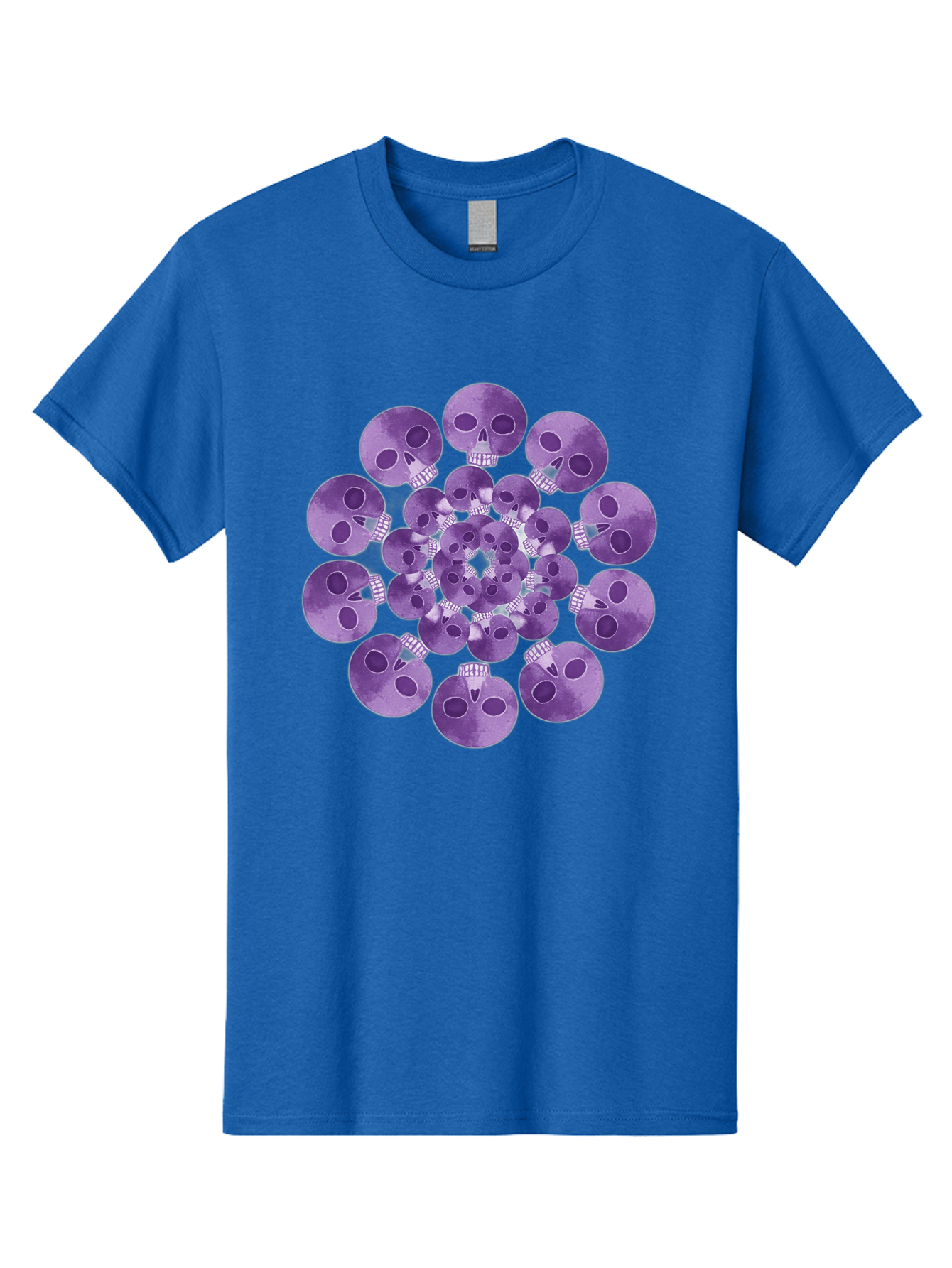 Purple-Skulls Men'S Graphic Tee, 100% Cotton, Comfortable Casual Summer Wear, Machine Washable, Cluster Of Purple Skulls, Skull Illustration, Gothic Art, Skull Design, Purple And White Colors, Skull Pattern, Dark Aesthetic, Grunge Style Bad466