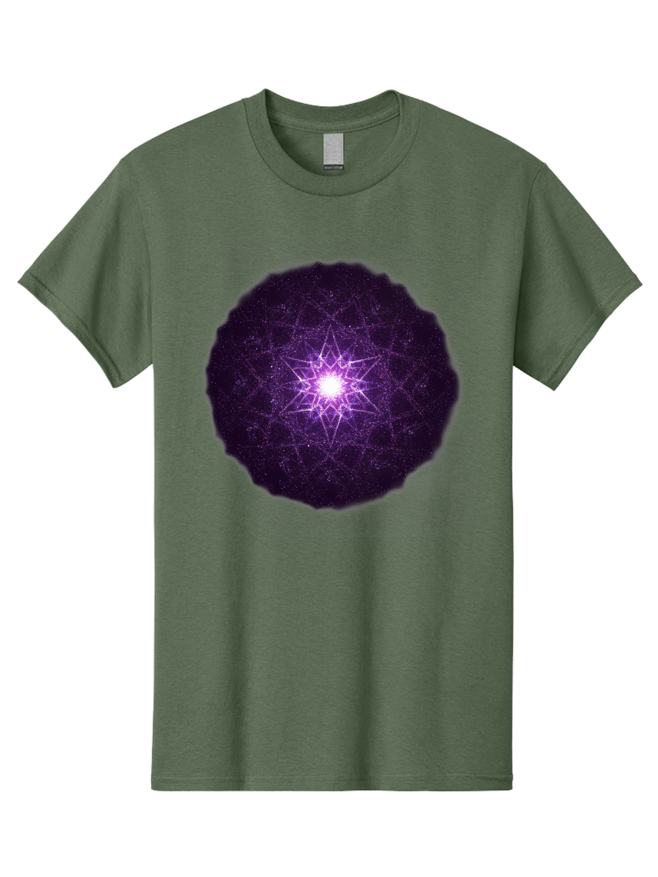 Purple-Star Men'S Graphic Tee, 100% Cotton, Comfortable Casual Summer Wear, Machine Washable, Sacred Geometry, Purple Star, Mystical Symbol, Spiritual Pattern, Geometric Shape, Celestial Body, Starburst, Mandala, Abstract Art, Cosmic Energy Bad467