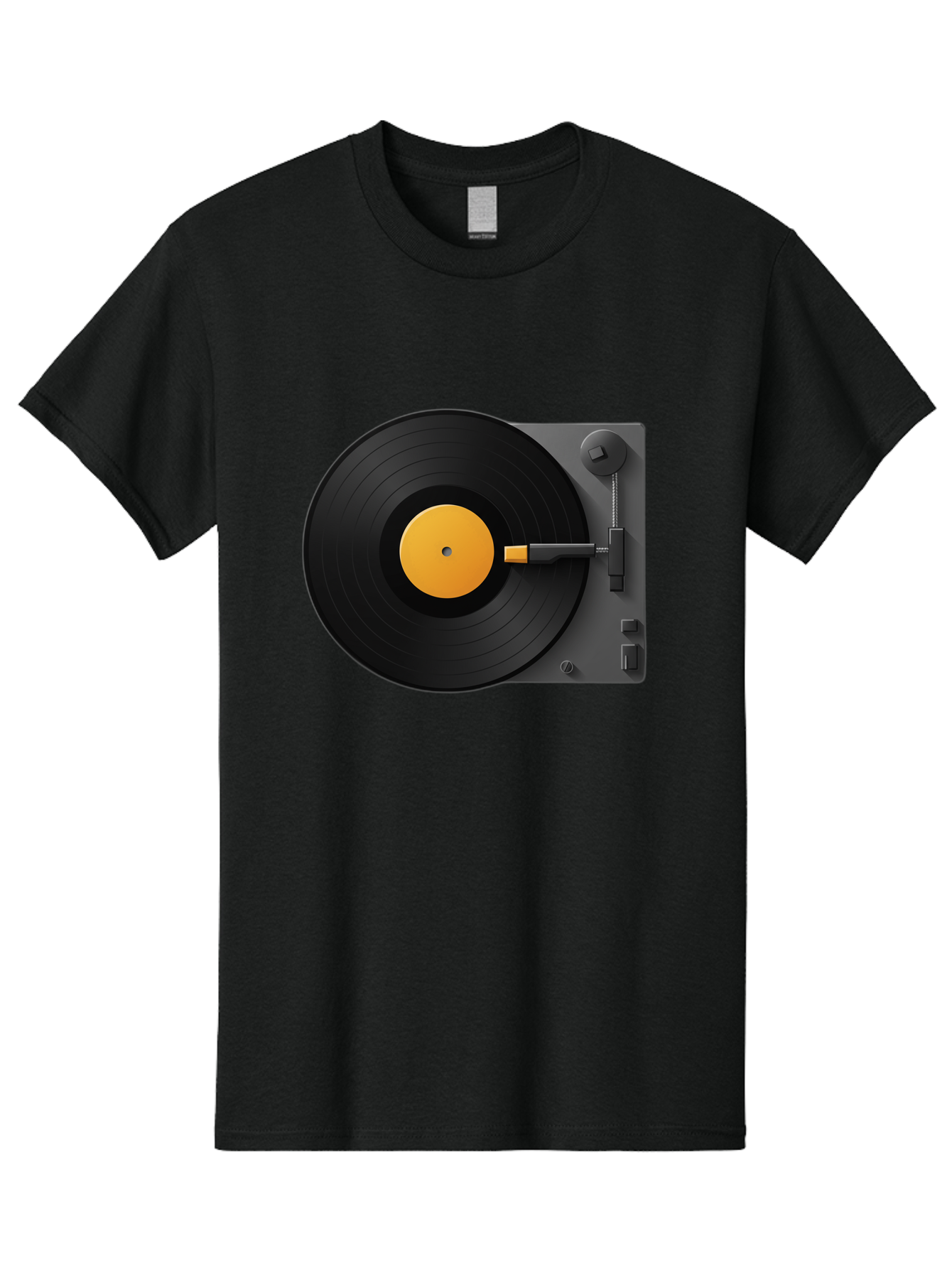 Record-Player Men'S Graphic Tee, 100% Cotton, Comfortable Casual Summer Wear, Machine Washable, Vinyl Record Player, Turntable, Dj Equipment, Music Playback, Audio Technology, Retro Music Player, Nostalgic Sound System Bad482