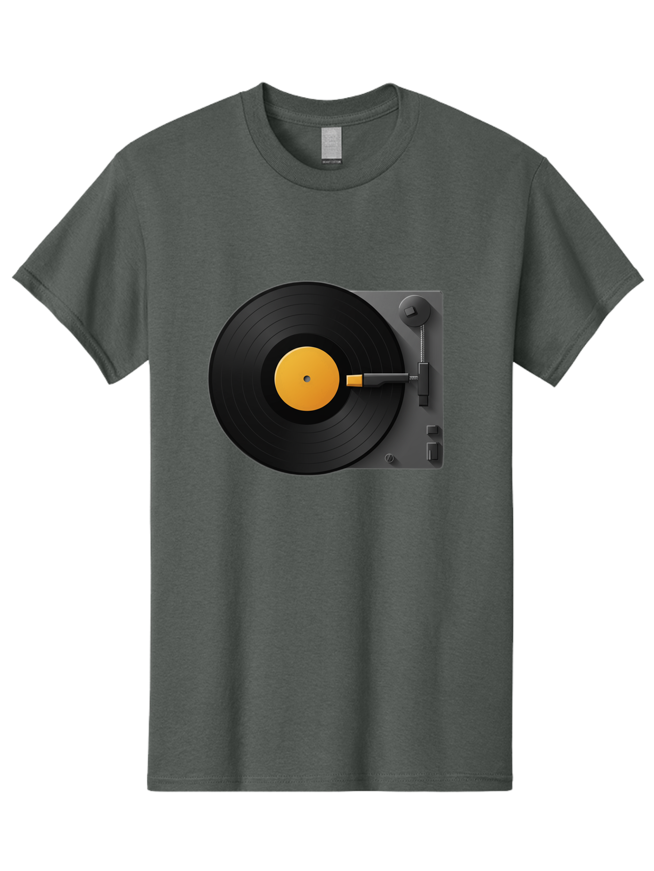Record-Player Men'S Graphic Tee, 100% Cotton, Comfortable Casual Summer Wear, Machine Washable, Vinyl Record Player, Turntable, Dj Equipment, Music Playback, Audio Technology, Retro Music Player, Nostalgic Sound System Bad482