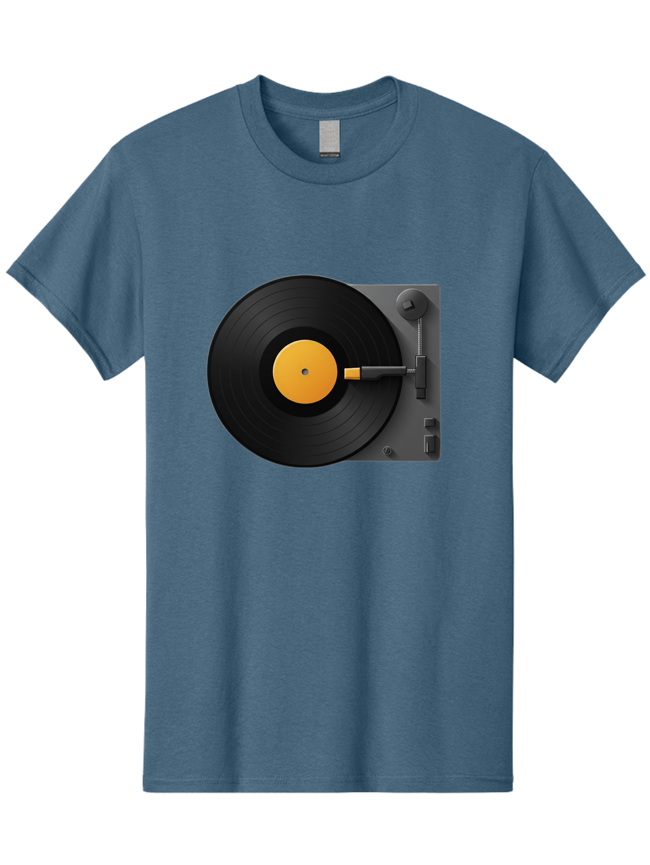 Record-Player Men'S Graphic Tee, 100% Cotton, Comfortable Casual Summer Wear, Machine Washable, Vinyl Record Player, Turntable, Dj Equipment, Music Playback, Audio Technology, Retro Music Player, Nostalgic Sound System Bad482
