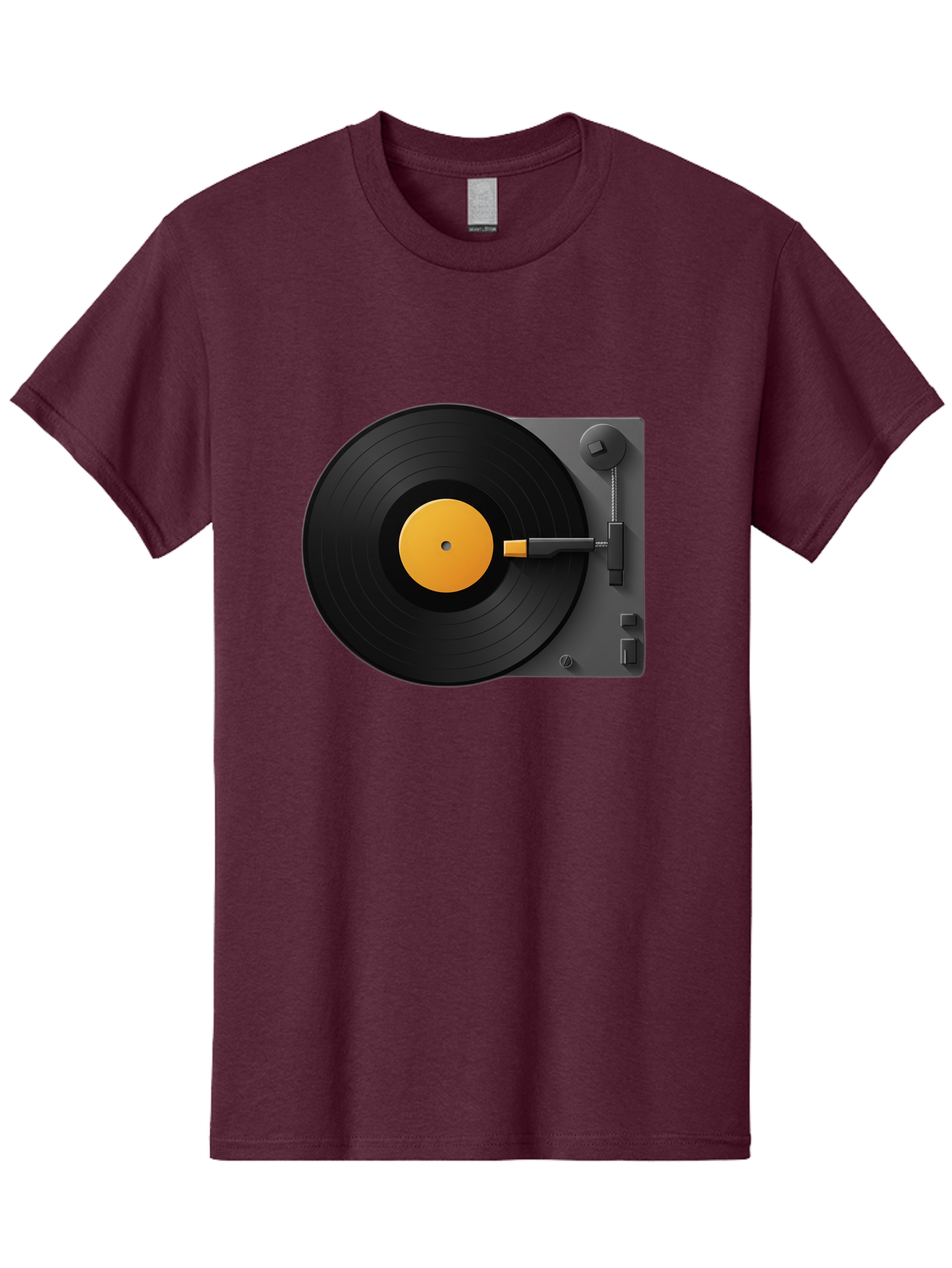 Record-Player Men'S Graphic Tee, 100% Cotton, Comfortable Casual Summer Wear, Machine Washable, Vinyl Record Player, Turntable, Dj Equipment, Music Playback, Audio Technology, Retro Music Player, Nostalgic Sound System Bad482