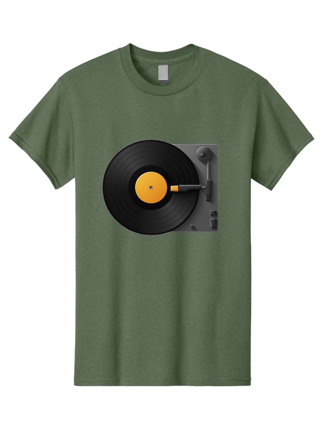 Record-Player Men'S Graphic Tee, 100% Cotton, Comfortable Casual Summer Wear, Machine Washable, Vinyl Record Player, Turntable, Dj Equipment, Music Playback, Audio Technology, Retro Music Player, Nostalgic Sound System Bad482