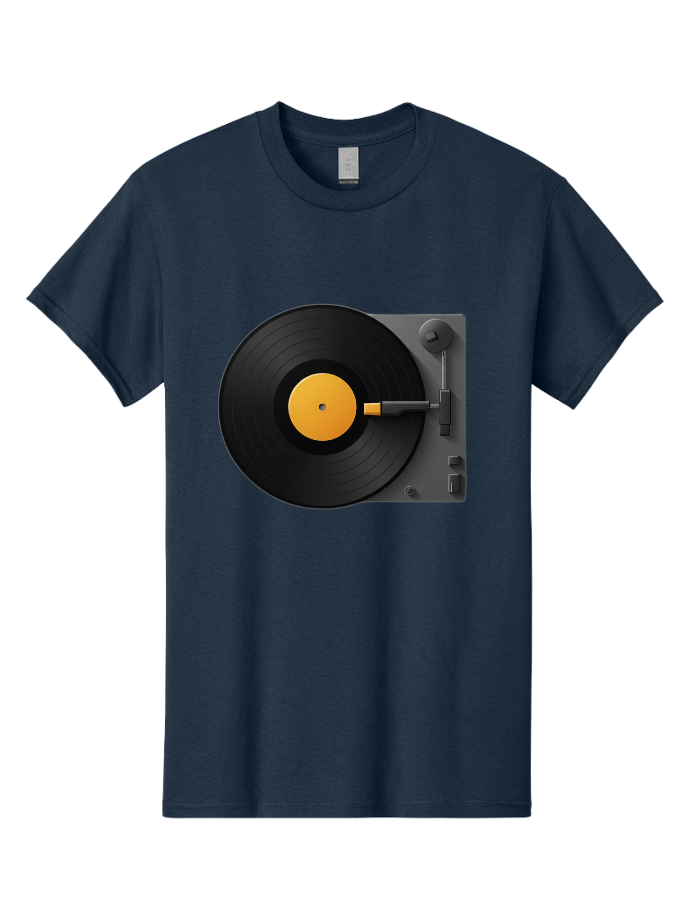 Record-Player Men'S Graphic Tee, 100% Cotton, Comfortable Casual Summer Wear, Machine Washable, Vinyl Record Player, Turntable, Dj Equipment, Music Playback, Audio Technology, Retro Music Player, Nostalgic Sound System Bad482