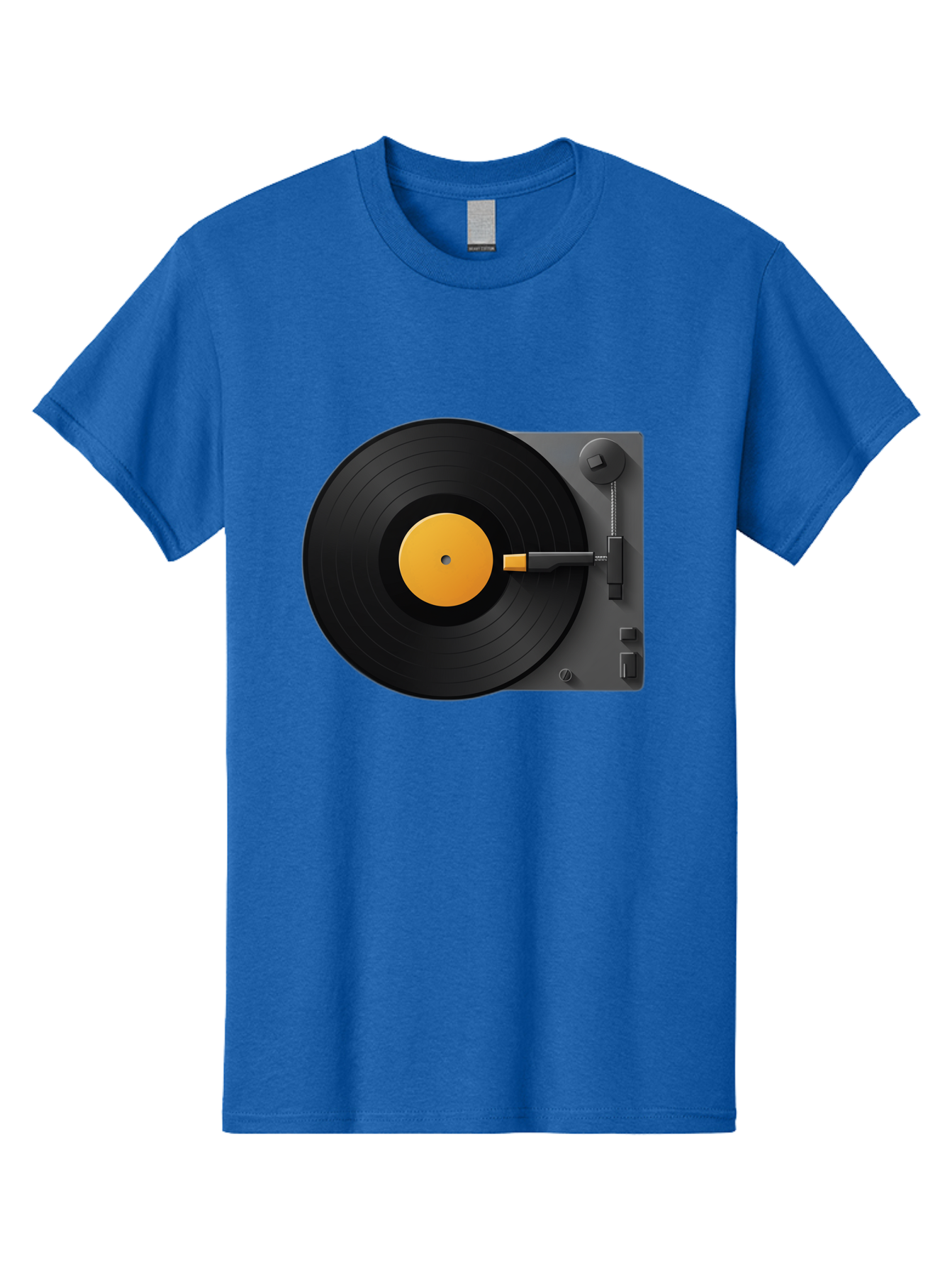 Record-Player Men'S Graphic Tee, 100% Cotton, Comfortable Casual Summer Wear, Machine Washable, Vinyl Record Player, Turntable, Dj Equipment, Music Playback, Audio Technology, Retro Music Player, Nostalgic Sound System Bad482