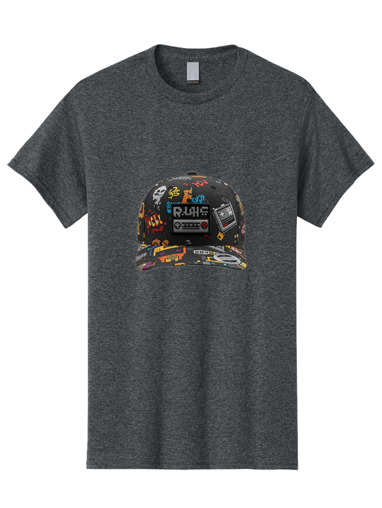 Rlyr-Baseball-Cap Men'S Graphic Tee, 100% Cotton, Comfortable Casual Summer Wear, Machine Washable, Rlyr Baseball Cap, Gaming Hat, Streetwear Fashion, Retro Gaming, Graffiti Style, Bold Graphics, Video Game Controller, Cassette Tape Design Bad492