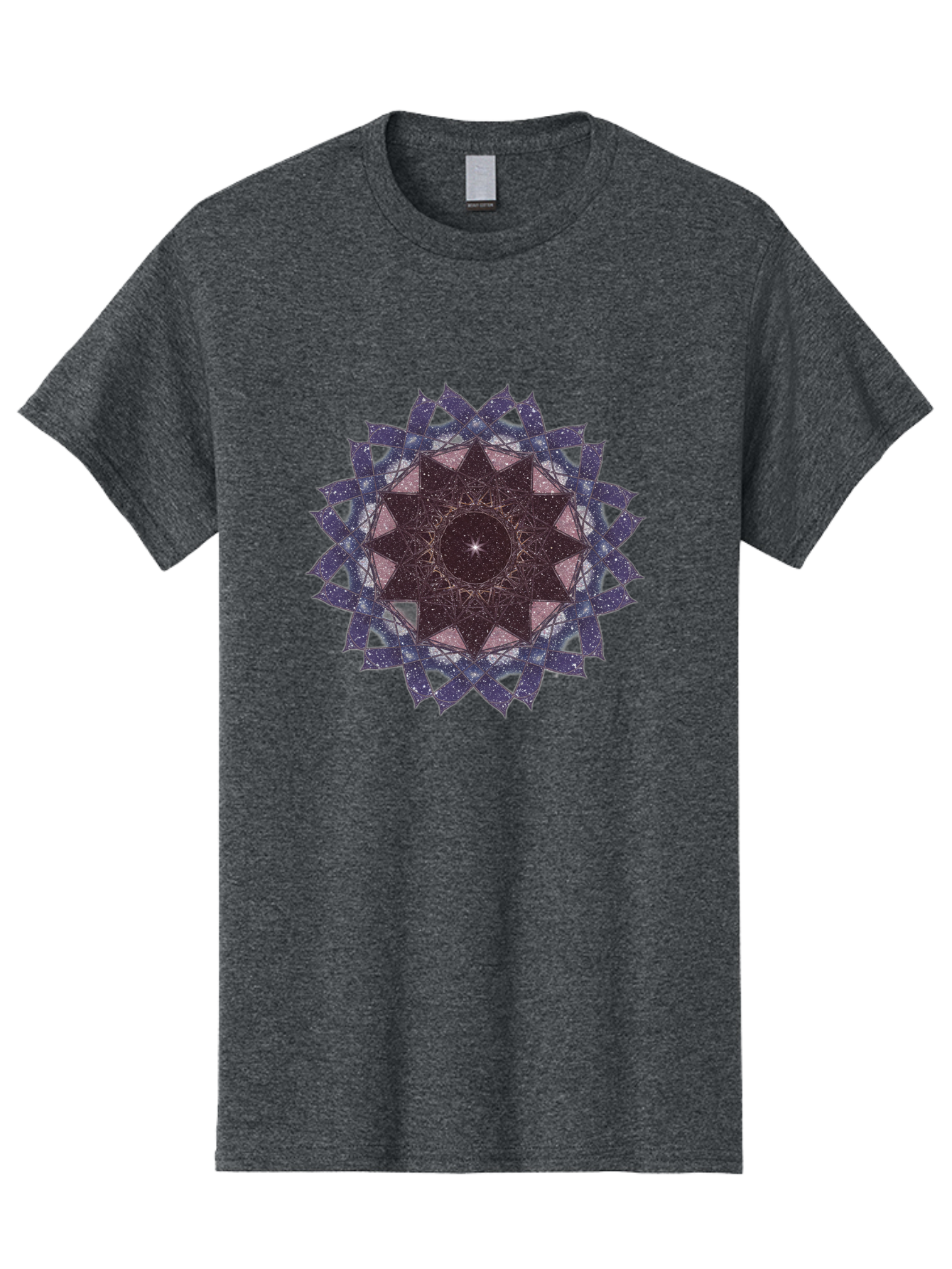 Sacred-Geometry-Star Men'S Graphic Tee, 100% Cotton, Comfortable Casual Summer Wear, Machine Washable, Sacred Geometry, Mandala Art, Geometric Patterns, Star Symbol, Spiritual Design, Mystical Shapes, Cosmic Theme, Intricate Details, Bad501