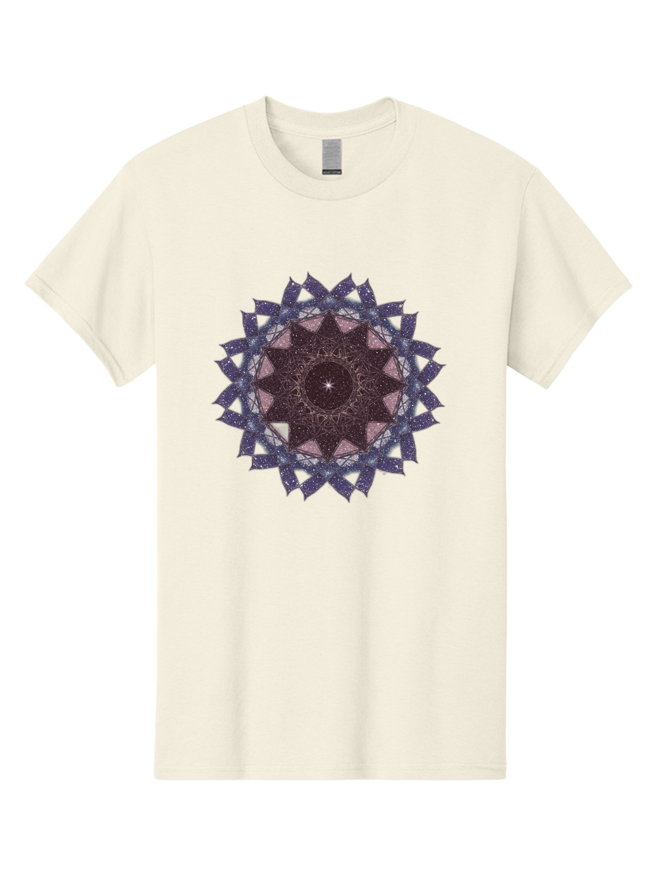 Sacred-Geometry-Star Men'S Graphic Tee, 100% Cotton, Comfortable Casual Summer Wear, Machine Washable, Sacred Geometry, Mandala Art, Geometric Patterns, Star Symbol, Spiritual Design, Mystical Shapes, Cosmic Theme, Intricate Details, Bad501