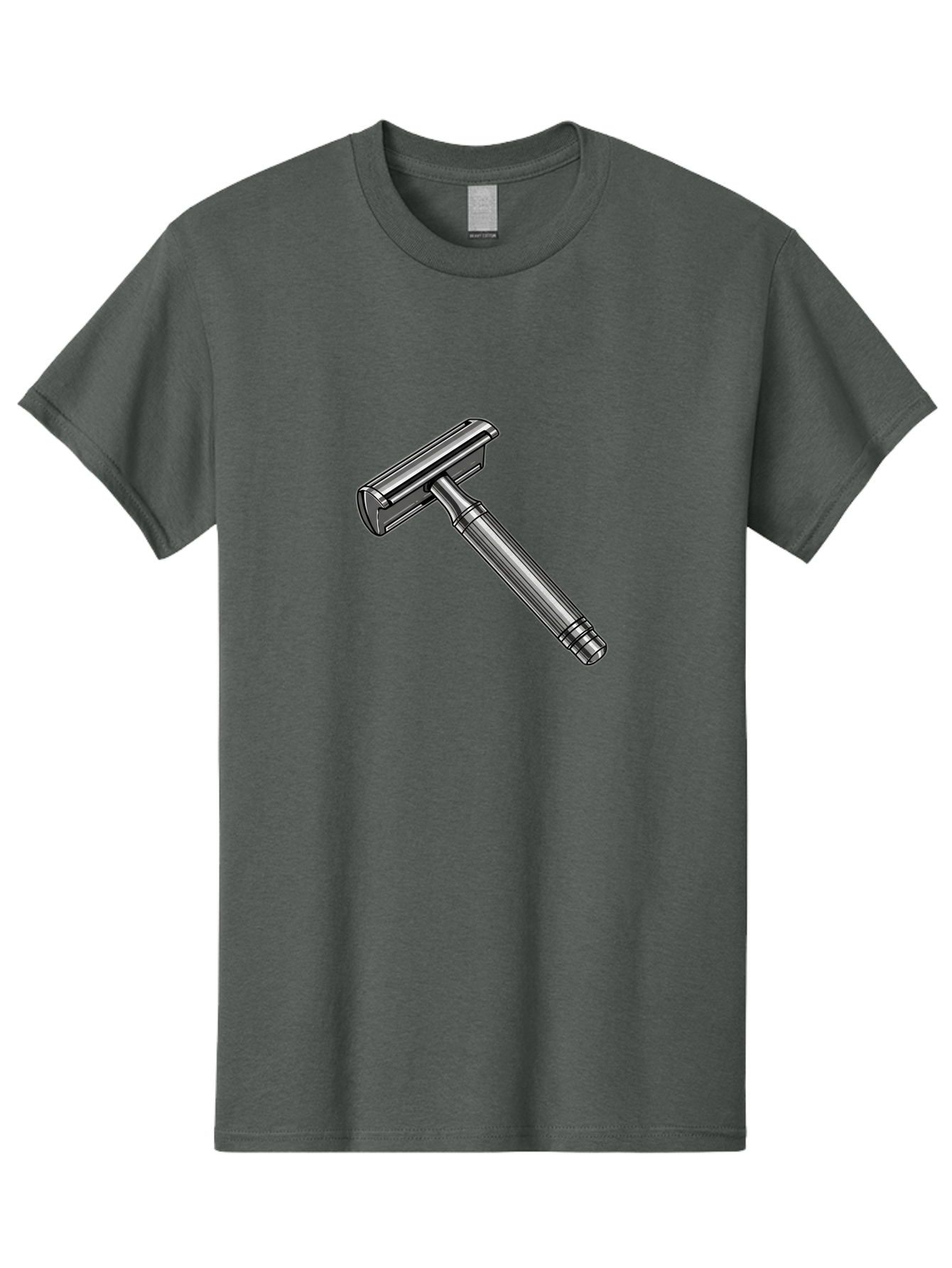 Safety-Razor Men'S Graphic Tee, 100% Cotton, Comfortable Casual Summer Wear, Machine Washable, Safety Razor, Metal Razor, Shaving Equipment, Double Edge Razor, Men'S Grooming, Shaving Accessories, Personal Care Bad504