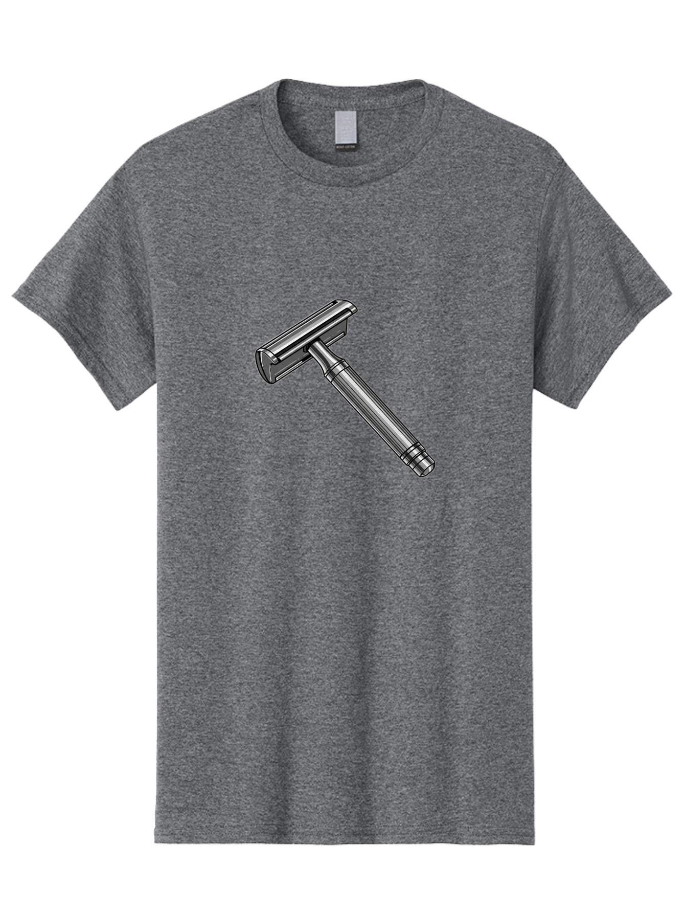 Safety-Razor Men'S Graphic Tee, 100% Cotton, Comfortable Casual Summer Wear, Machine Washable, Safety Razor, Metal Razor, Shaving Equipment, Double Edge Razor, Men'S Grooming, Shaving Accessories, Personal Care Bad504