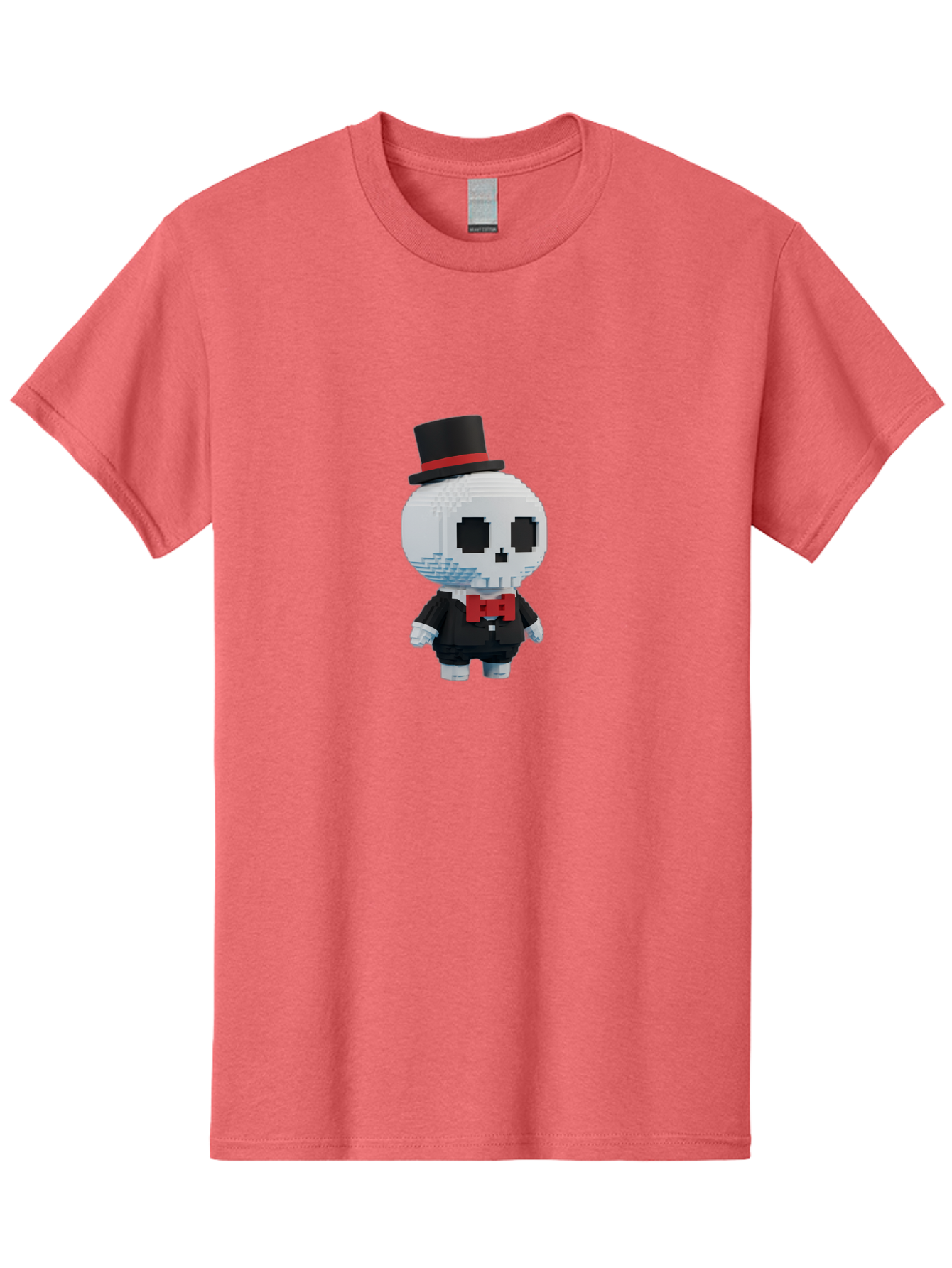 Sans-By-Toby-Fox Men'S Graphic Tee, 100% Cotton, Comfortable Casual Summer Wear, Machine Washable, Pixel Art Skeleton, 8-Bit Character, Top Hat, Red Bow Tie, Black Tuxedo, Gothic Style, Digital Art, Cartoon Character, Pixelated Graphics Bad509
