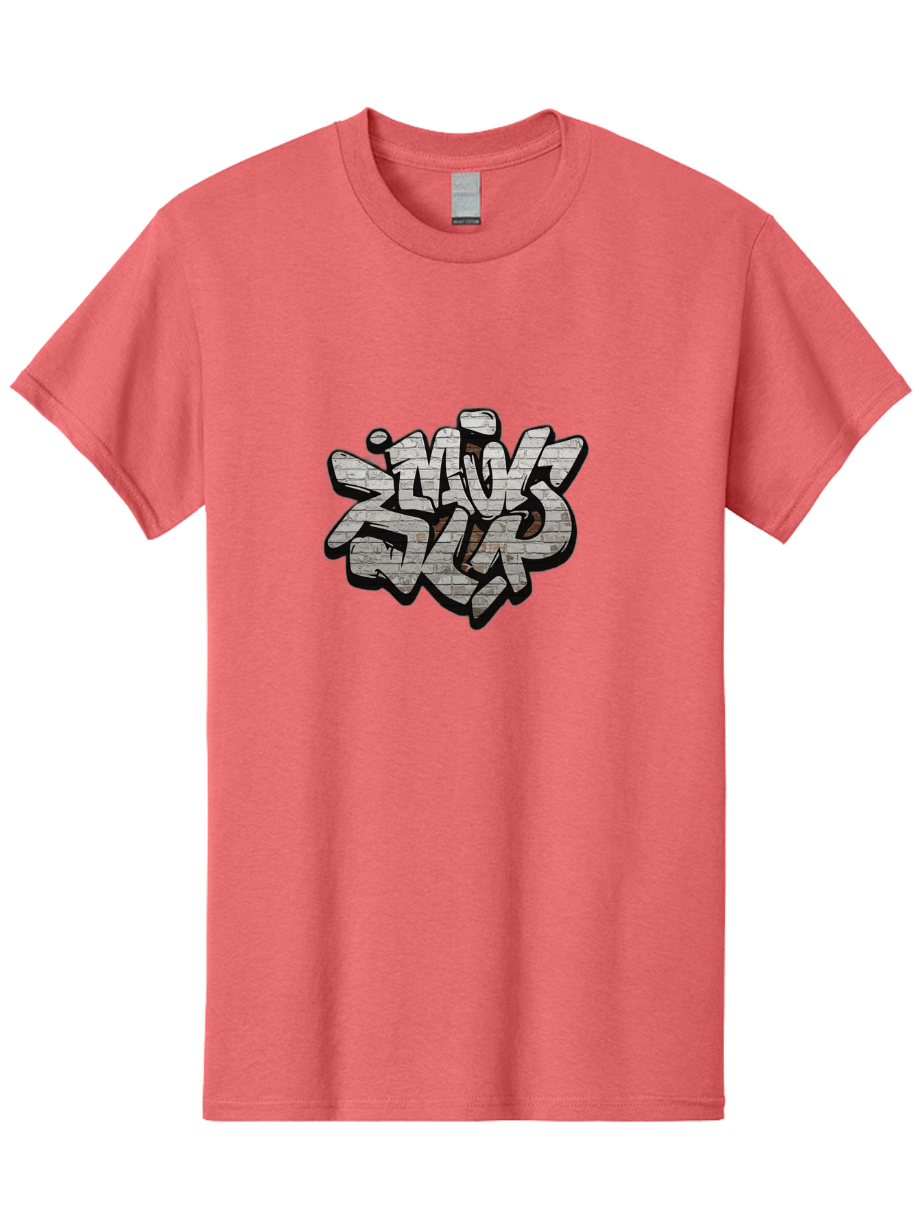 Savs-Savs Men'S Graphic Tee, 100% Cotton, Comfortable Casual Summer Wear, Machine Washable, Graffiti Art, Street Art, Urban Culture, Edgy Style, Bold Design, Skins Slap, Modern Aesthetic, Abstract Typography, Brick Texture, Stylized Lettering, Bad514