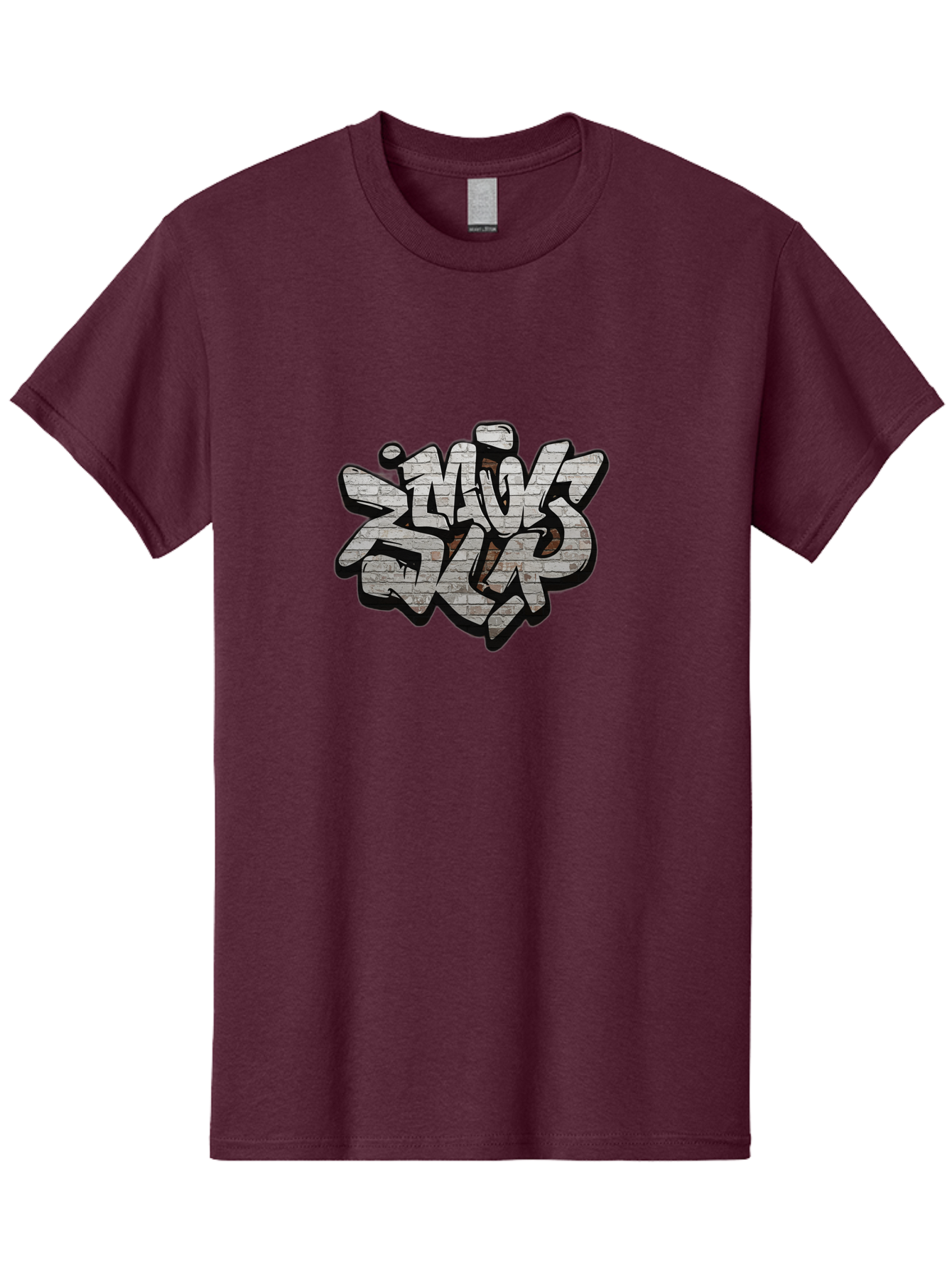 Savs-Savs Men'S Graphic Tee, 100% Cotton, Comfortable Casual Summer Wear, Machine Washable, Graffiti Art, Street Art, Urban Culture, Edgy Style, Bold Design, Skins Slap, Modern Aesthetic, Abstract Typography, Brick Texture, Stylized Lettering, Bad514