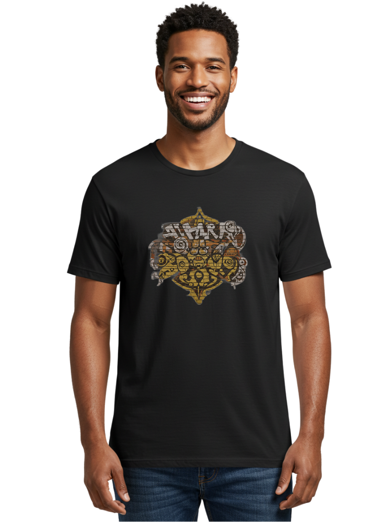 Shark Men'S Graphic Tee, 100% Cotton, Comfortable Casual Summer Wear, Machine Washable, Graffiti Art, Street Art, Urban Culture, Abstract Shapes, Bold Colors, Dynamic Composition, Graffiti Style, Street Wear Inspiration, Urban Decay, Bad534