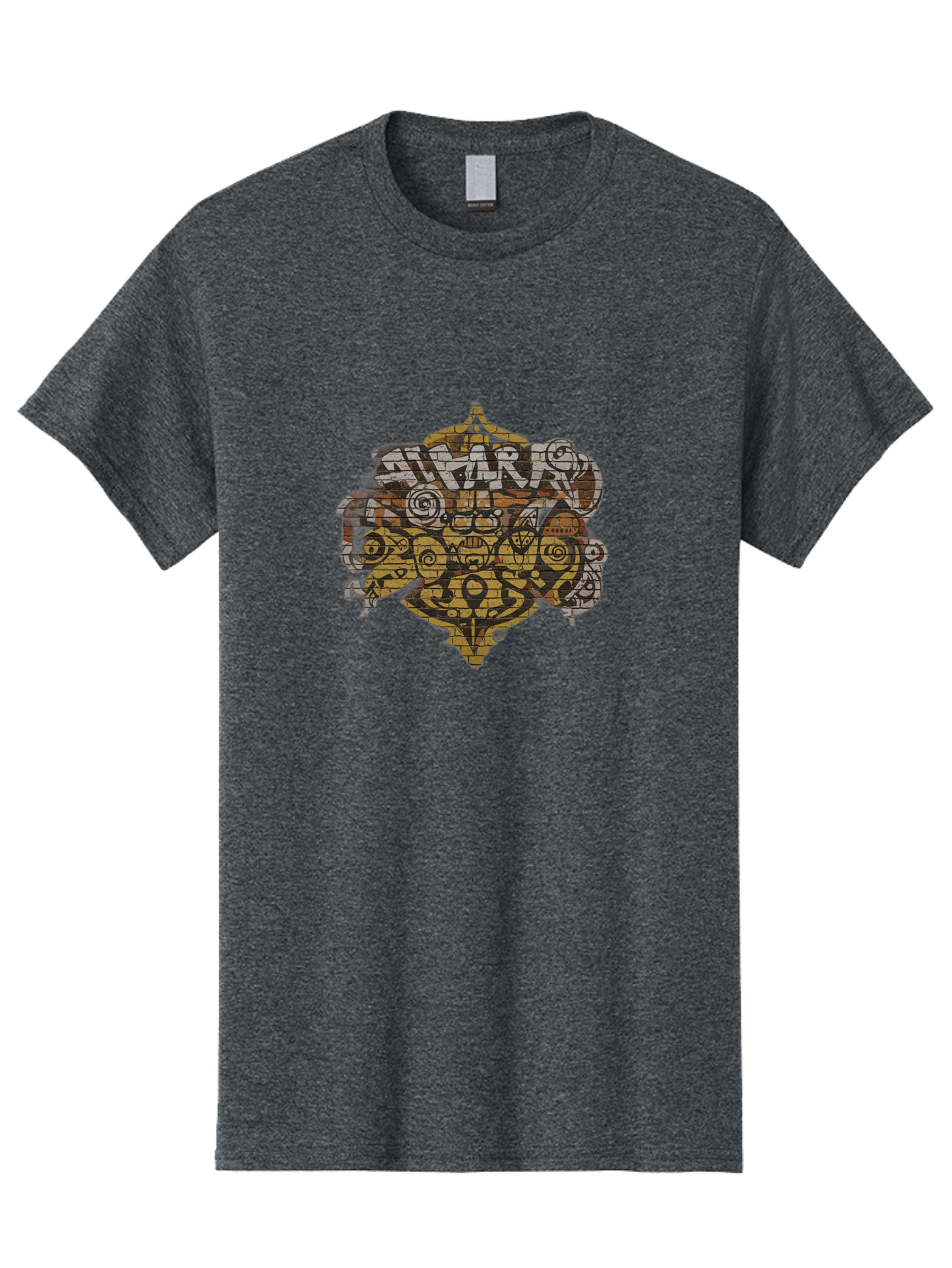 Shark Men'S Graphic Tee, 100% Cotton, Comfortable Casual Summer Wear, Machine Washable, Graffiti Art, Street Art, Urban Culture, Abstract Shapes, Bold Colors, Dynamic Composition, Graffiti Style, Street Wear Inspiration, Urban Decay, Bad534