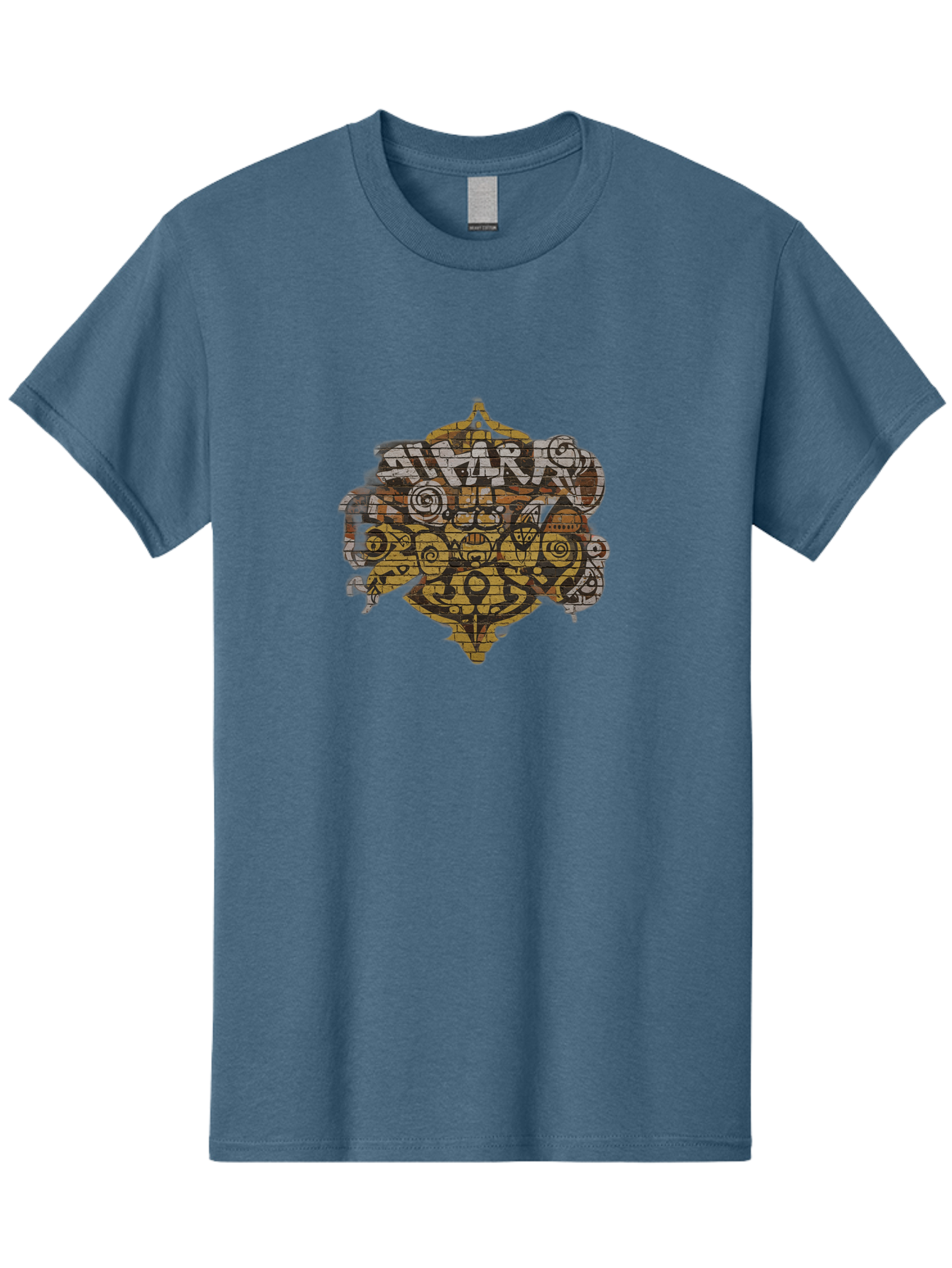 Shark Men'S Graphic Tee, 100% Cotton, Comfortable Casual Summer Wear, Machine Washable, Graffiti Art, Street Art, Urban Culture, Abstract Shapes, Bold Colors, Dynamic Composition, Graffiti Style, Street Wear Inspiration, Urban Decay, Bad534