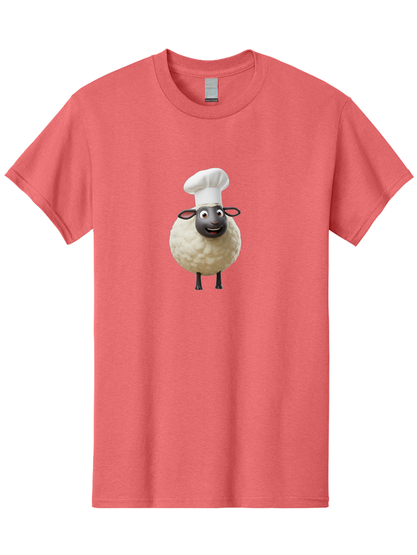 Shaun-The-Sheep-Chef Men'S Graphic Tee, 100% Cotton, Comfortable Casual Summer Wear, Machine Washable, Shaun The Sheep, Chef Hat, Cartoon Character, Cooking, Culinary, Funny Animal, 3D Animation, Character Design, Humorous, Whimsical, Lamb, Bad537
